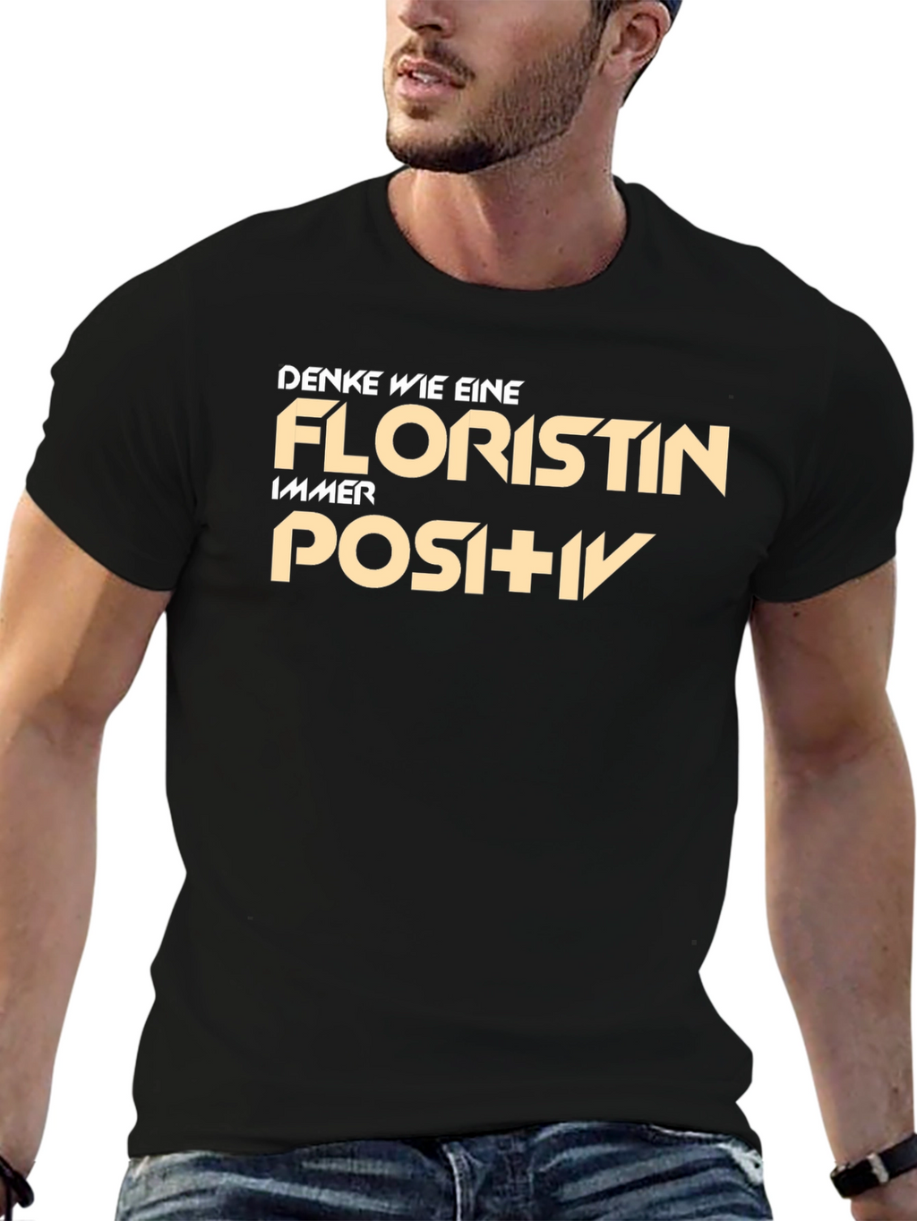 Floristin Always Positive Black T-Shirt