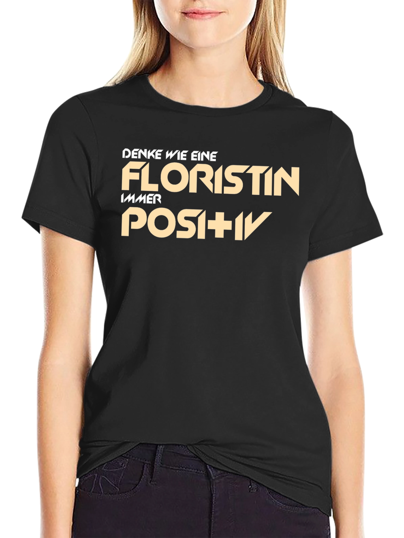 Floristin Always Positive Black T-Shirt