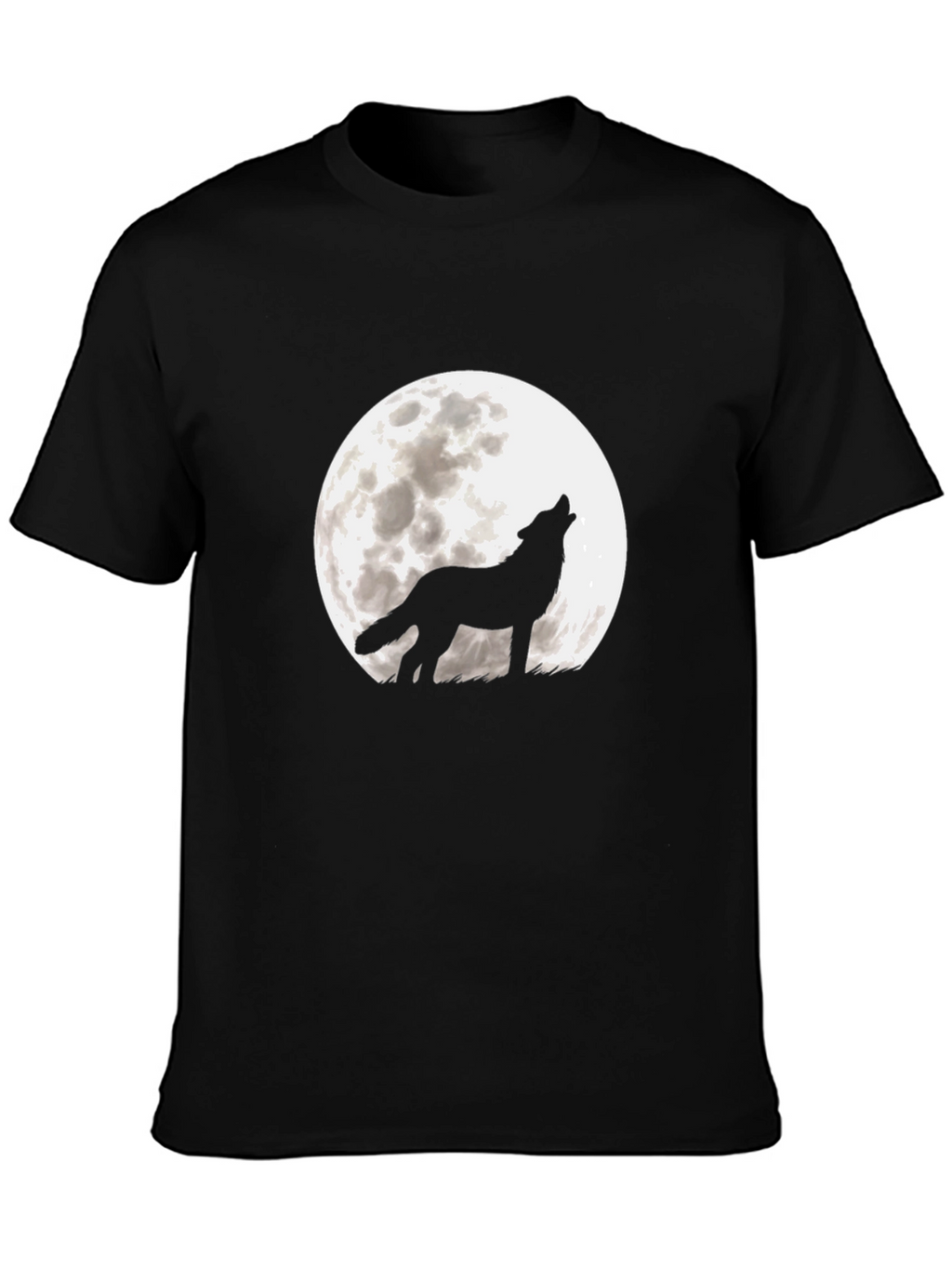 Wolf Moon Graphic Tee - Black Cotton T-Shirt