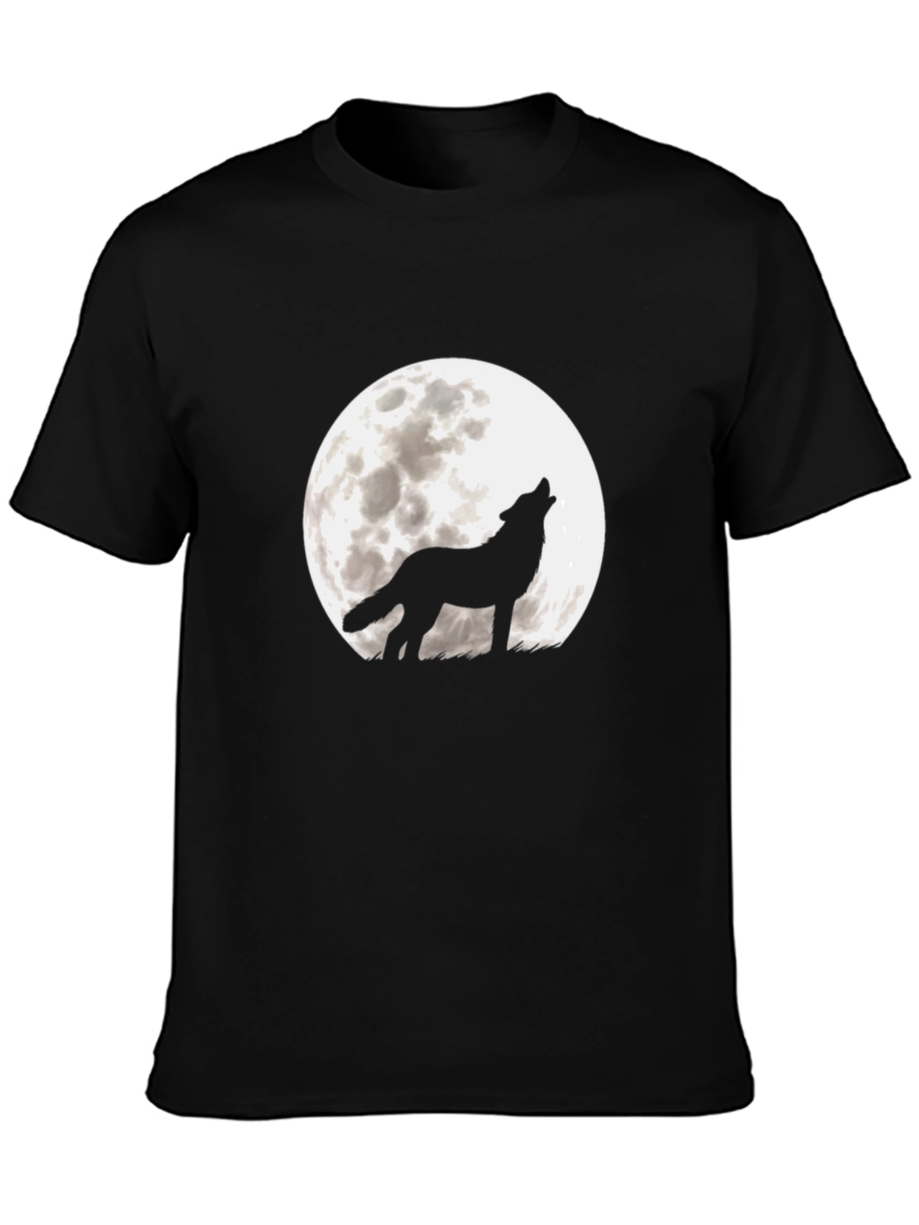 Wolf Moon Graphic Tee - Black Cotton T-Shirt