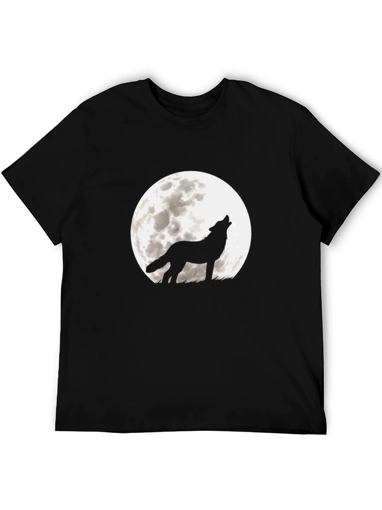Wolf Moon Graphic Tee - Black Cotton T-Shirt