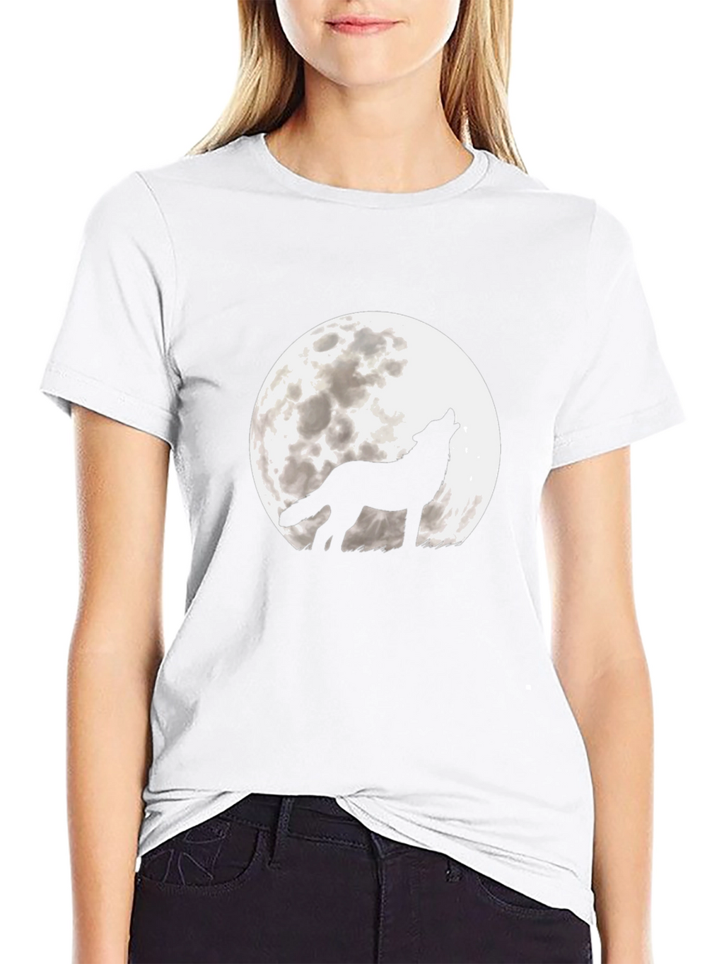 Wolf Moon Graphic Tee - Black Cotton T-Shirt