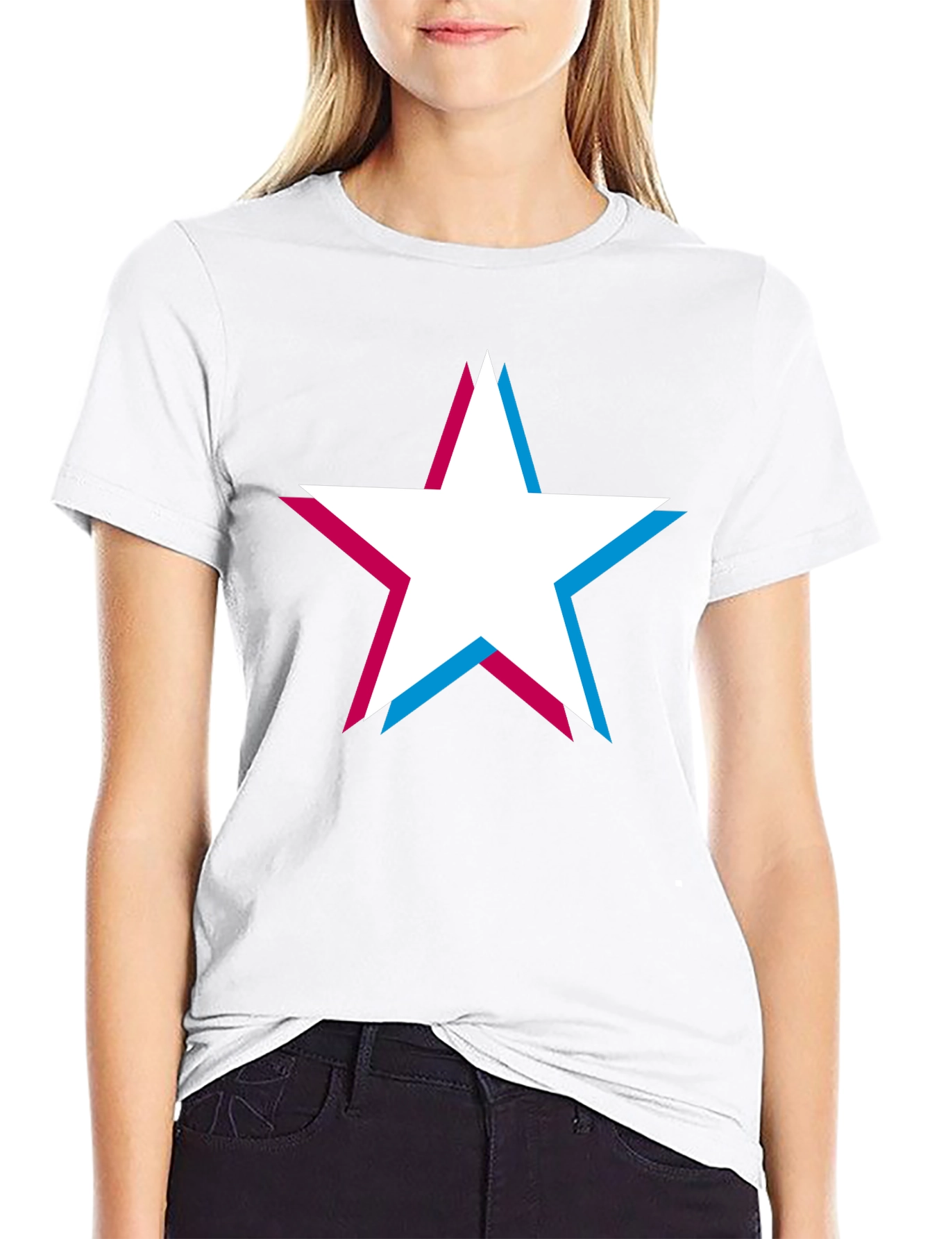 Retro Star Graphic T-Shirt - Classic Crew Neck Tee