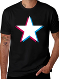 Retro Star Graphic T-Shirt - Classic Crew Neck Tee