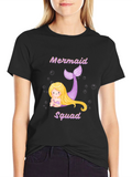 Mermaid Squad T-Shirt - Black Cotton Tee