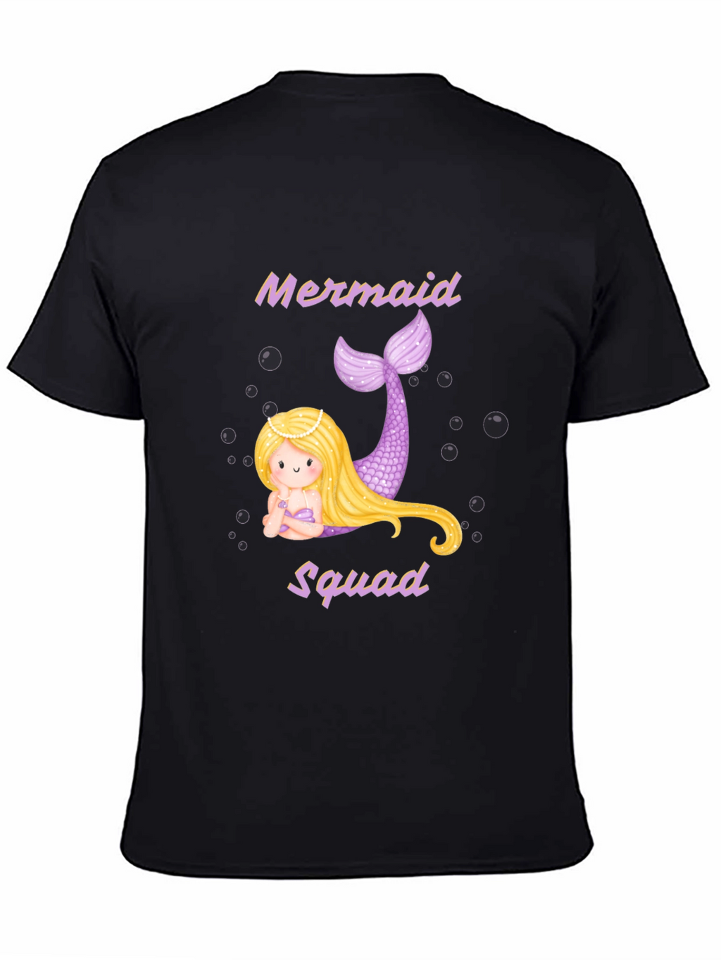 Mermaid Squad T-Shirt - Black Cotton Tee
