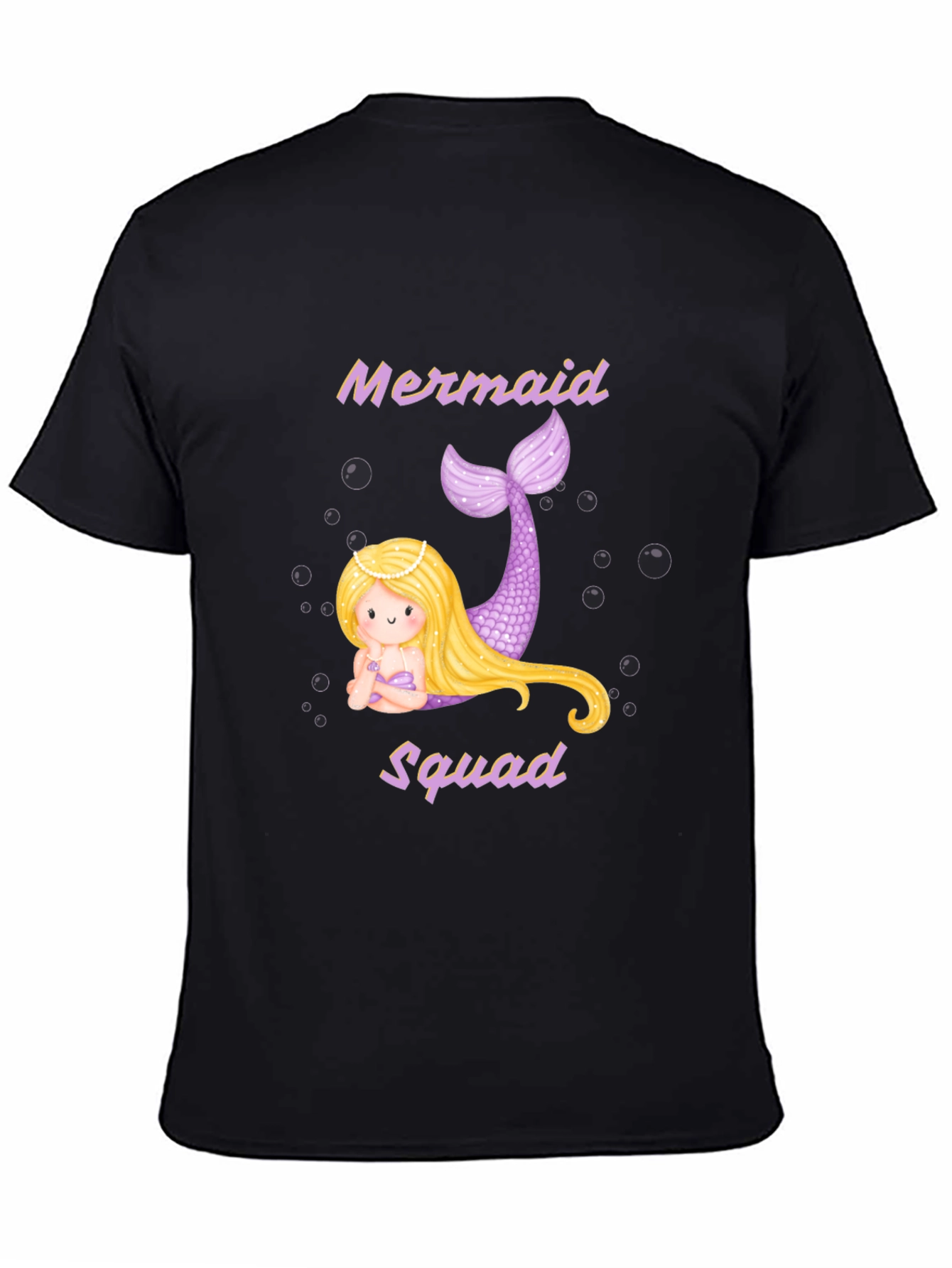 Mermaid Squad T-Shirt - Black Cotton Tee