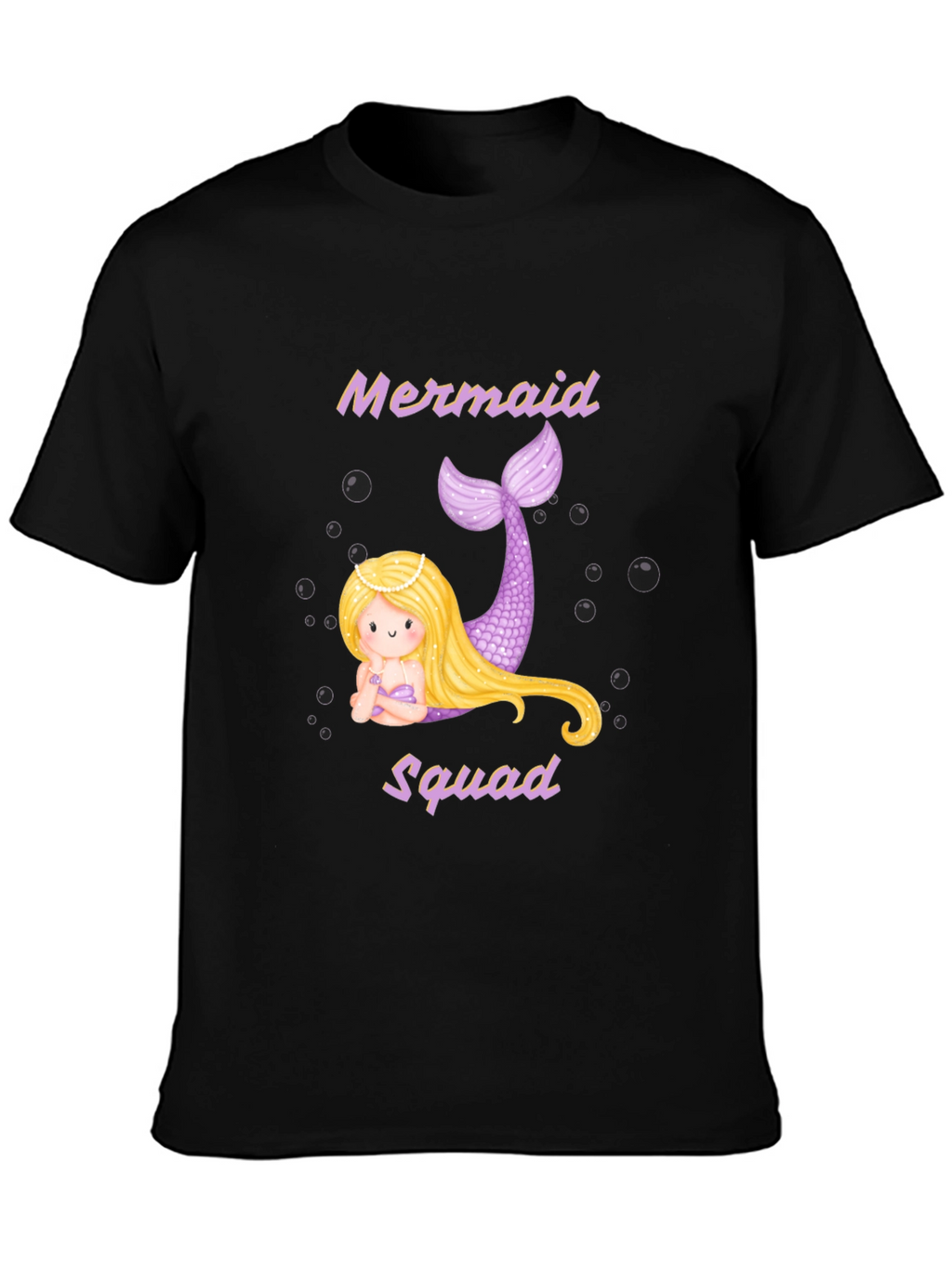 Mermaid Squad T-Shirt - Black Cotton Tee