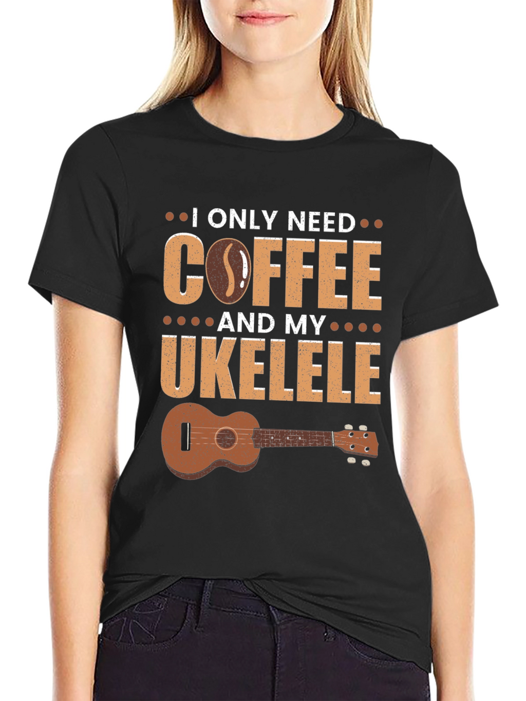 Coffee and Ukulele Graphic T-Shirt
