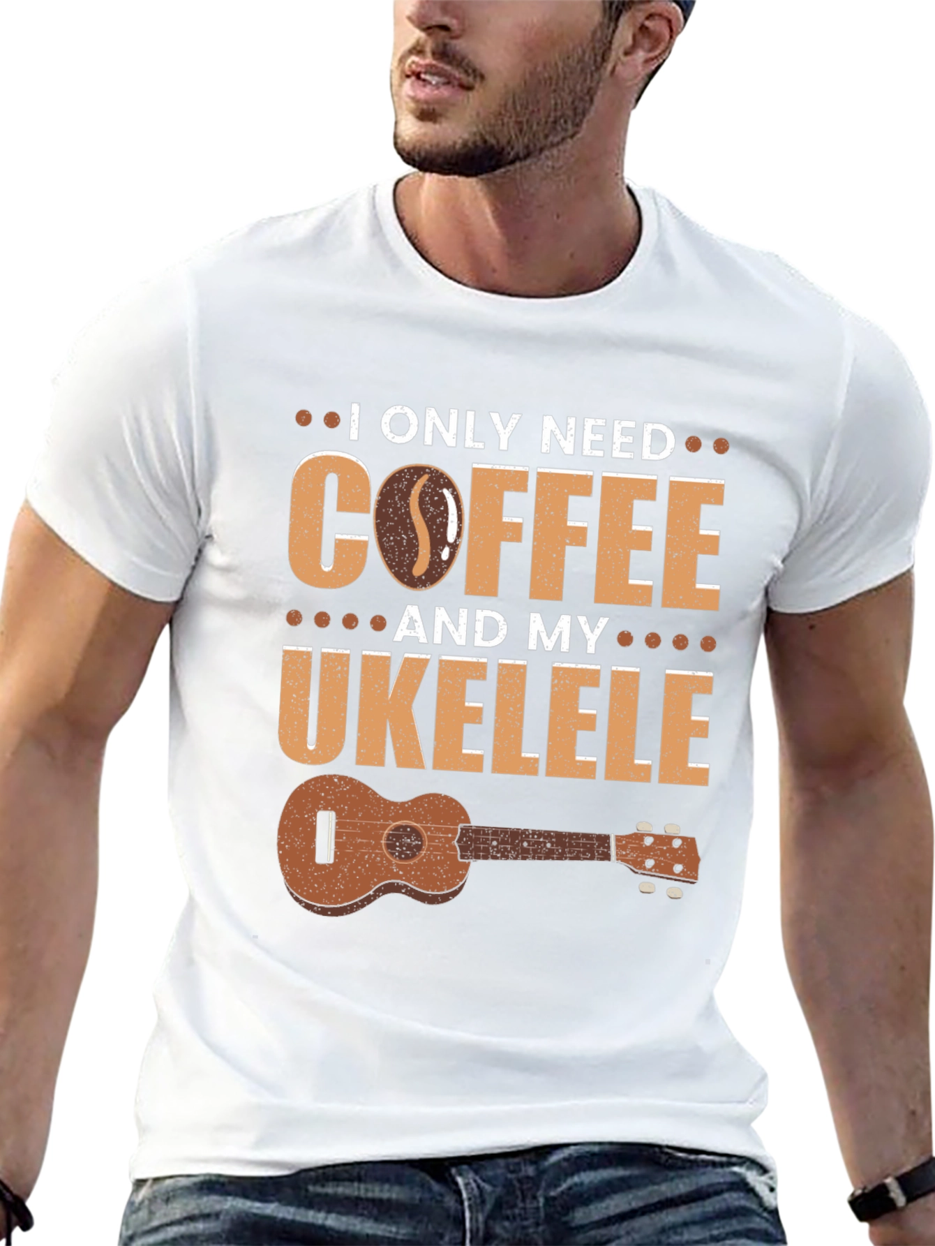 Coffee and Ukulele Graphic T-Shirt