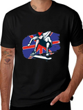 Skateboarder Union Jack Graphic Tee - Cool Black T-Shirt