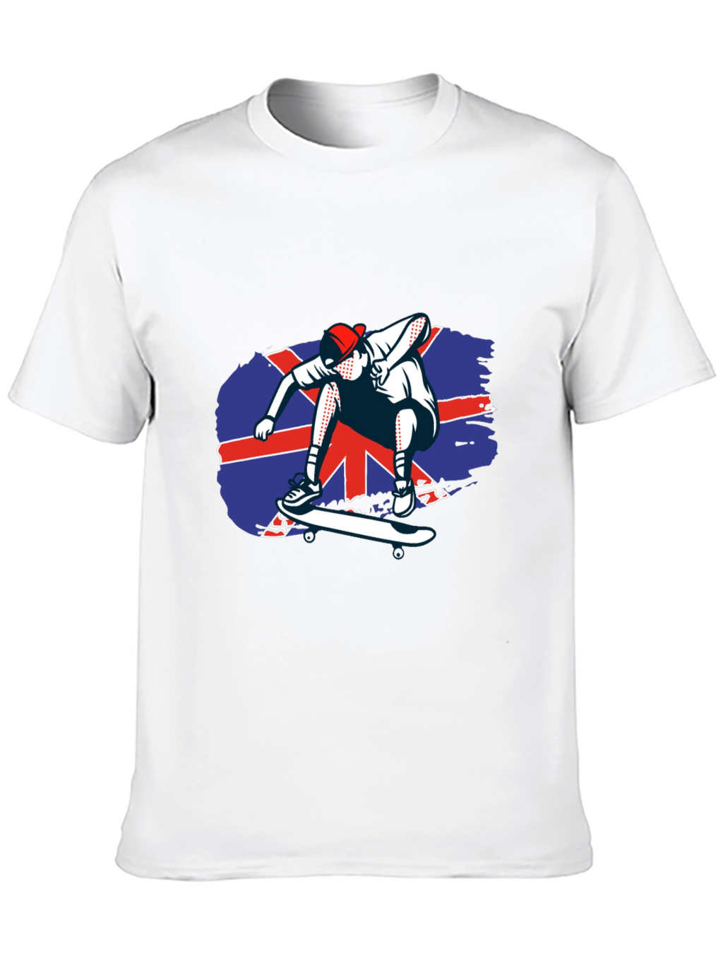Skateboarder Union Jack Graphic Tee - Cool Black T-Shirt