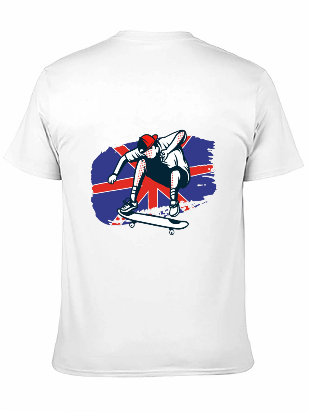 Skateboarder Union Jack Graphic Tee - Cool Black T-Shirt