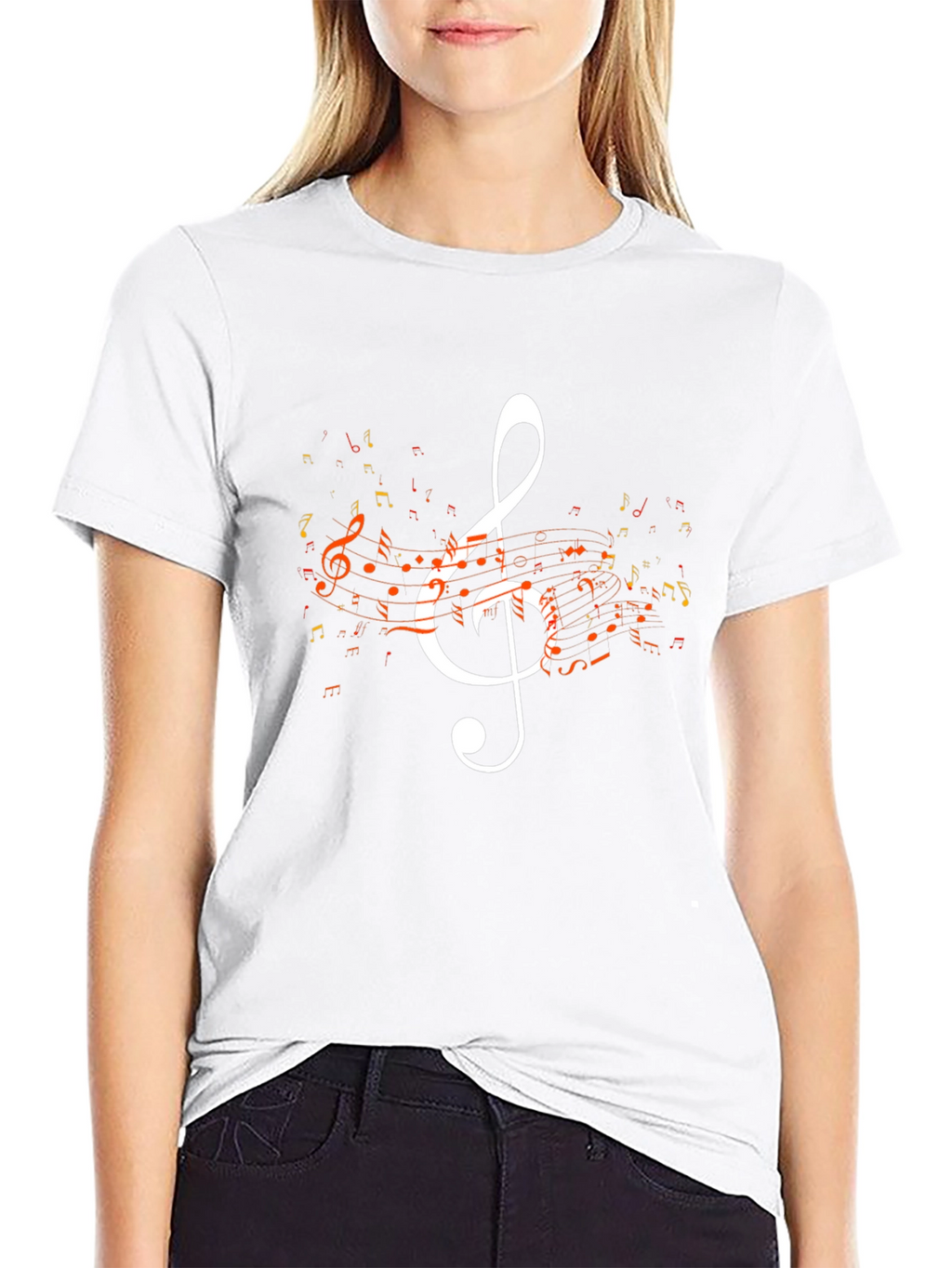 Musical Note Graphic Tee - Black