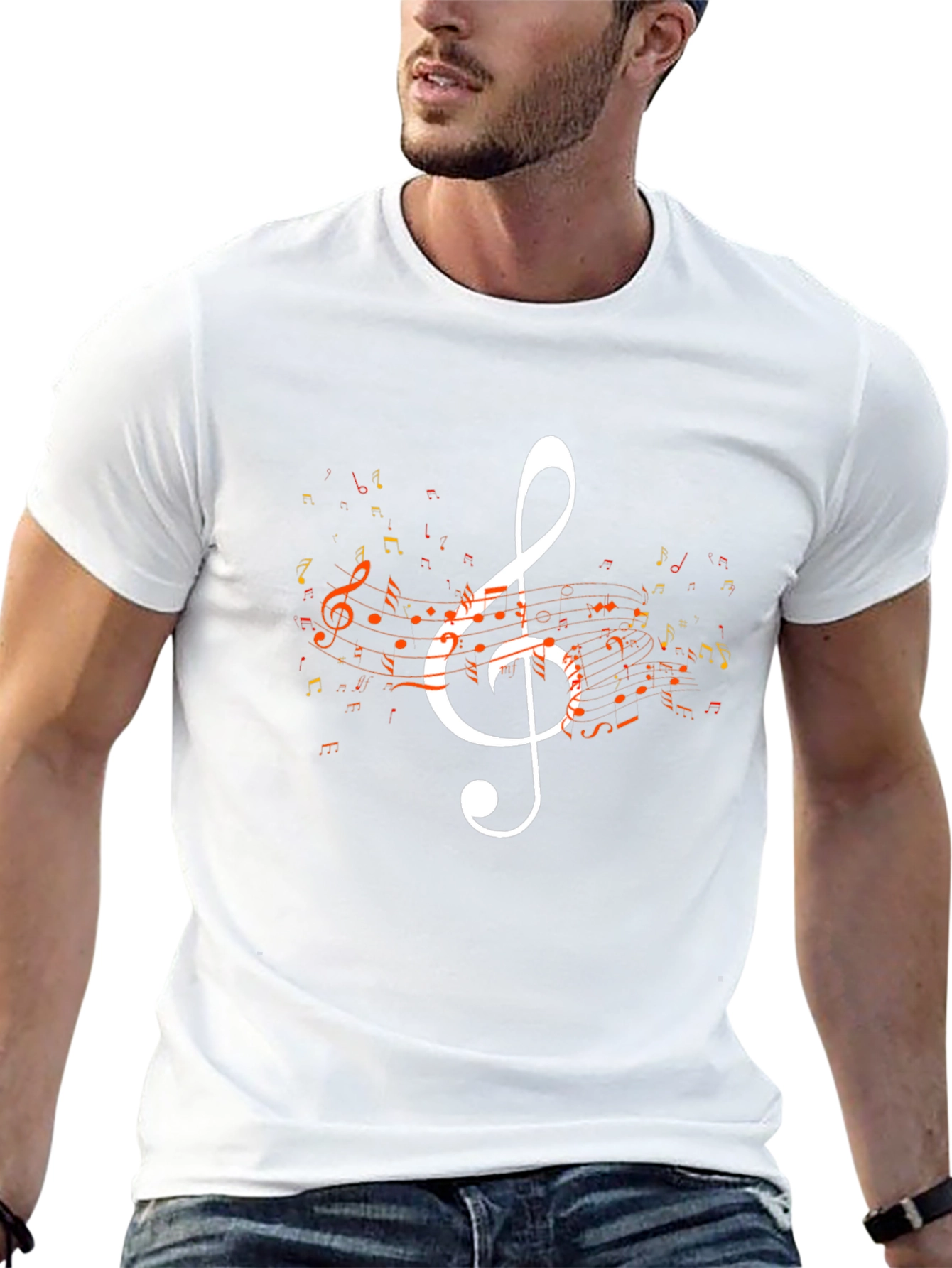 Musical Note Graphic Tee - Black