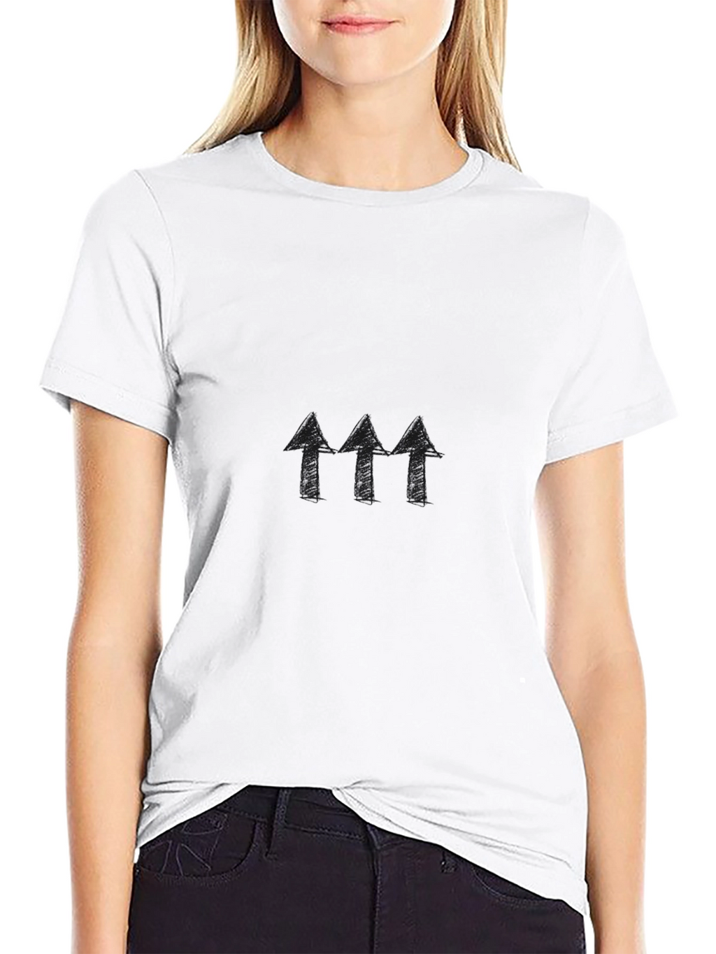 Arrow Sketch Graphic Black T-Shirt