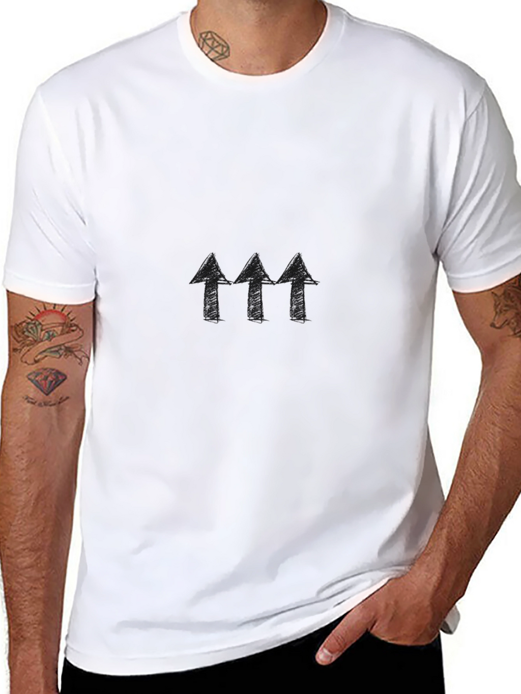 Arrow Sketch Graphic Black T-Shirt