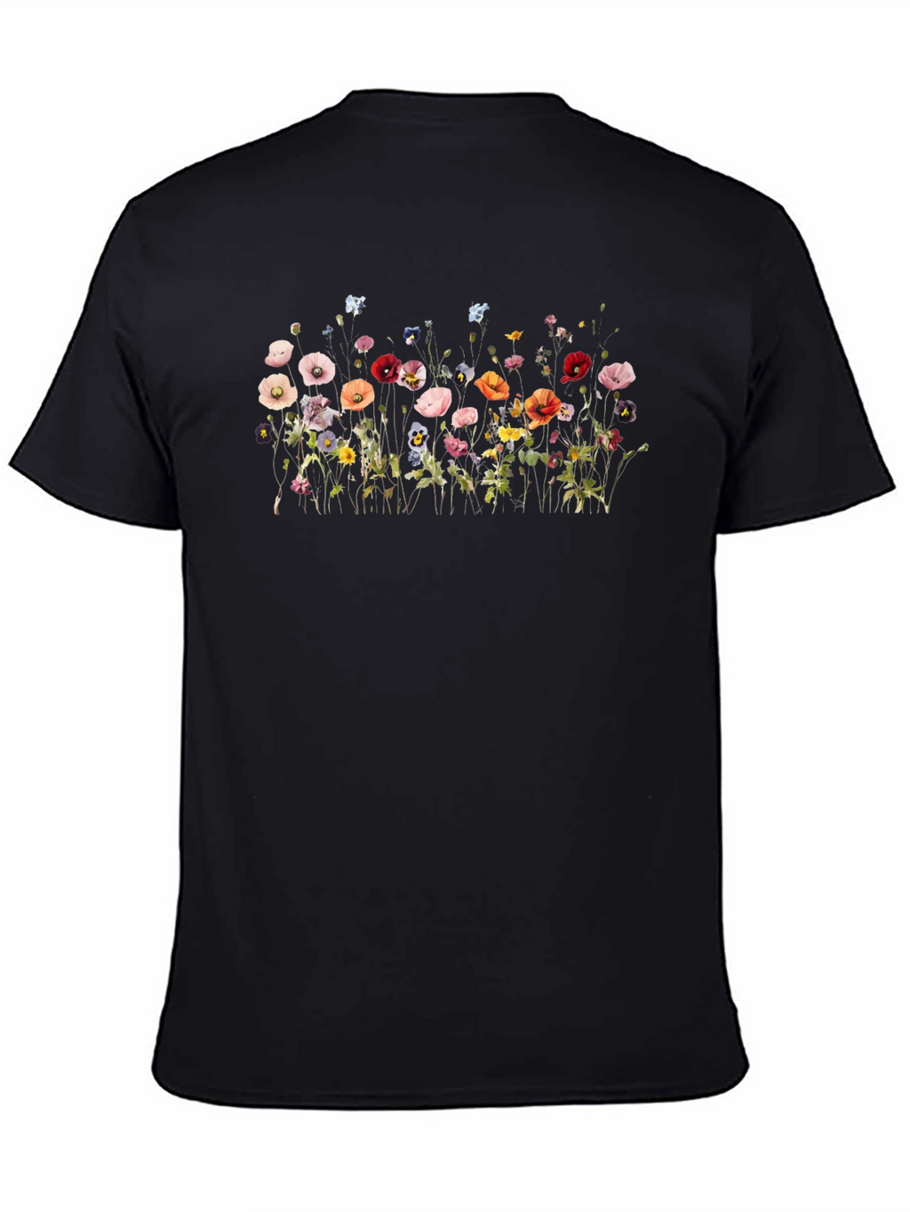 Floral Print Black T-Shirt