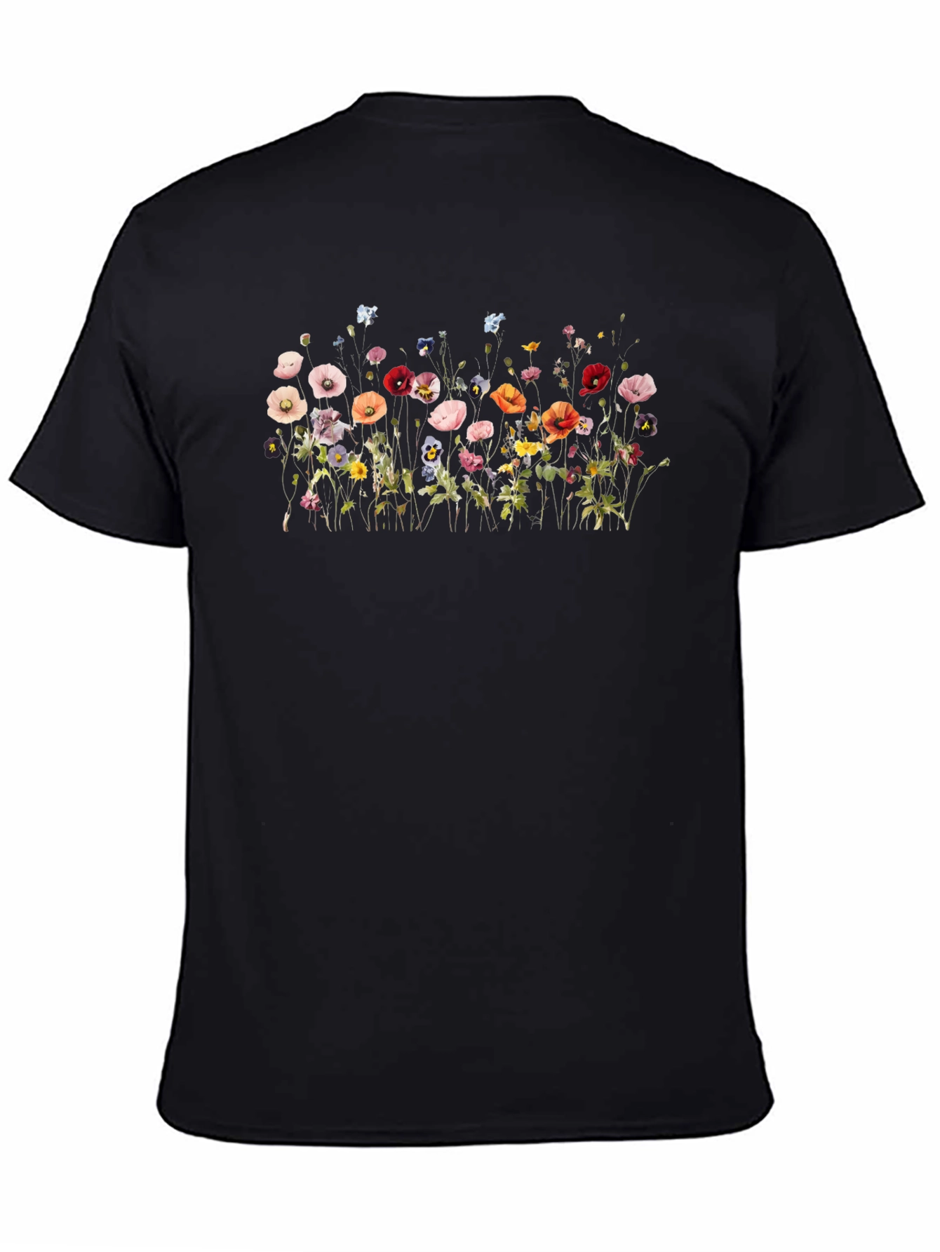 Floral Print Black T-Shirt