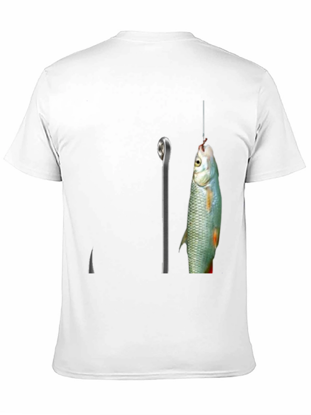 Fishing Hook Graphic Tee - Black Cotton Blend T-Shirt
