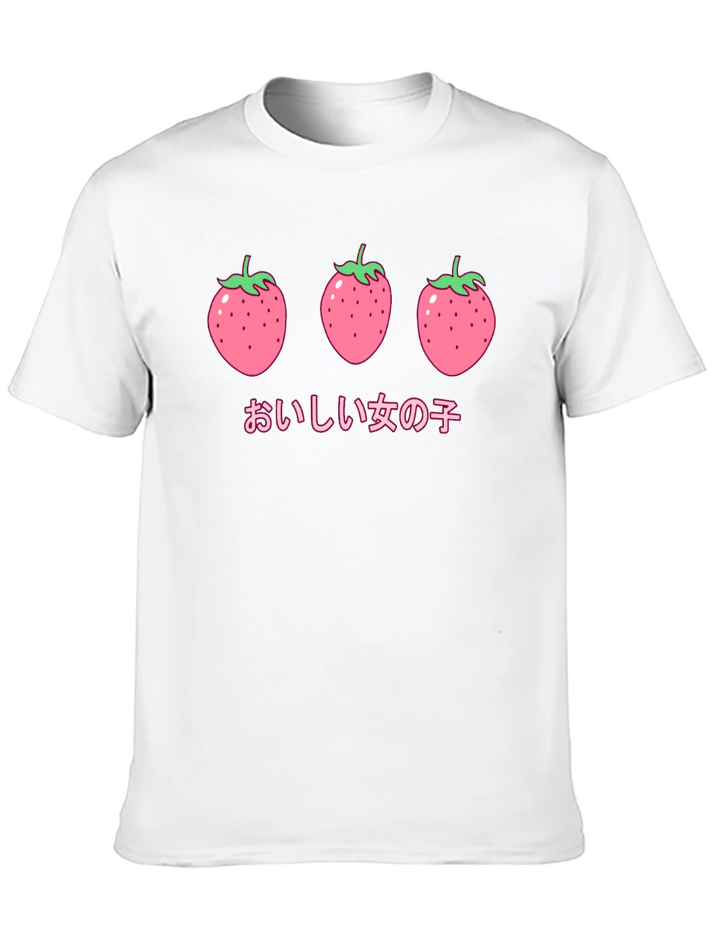Strawberry Anime Graphic Black T-Shirt
