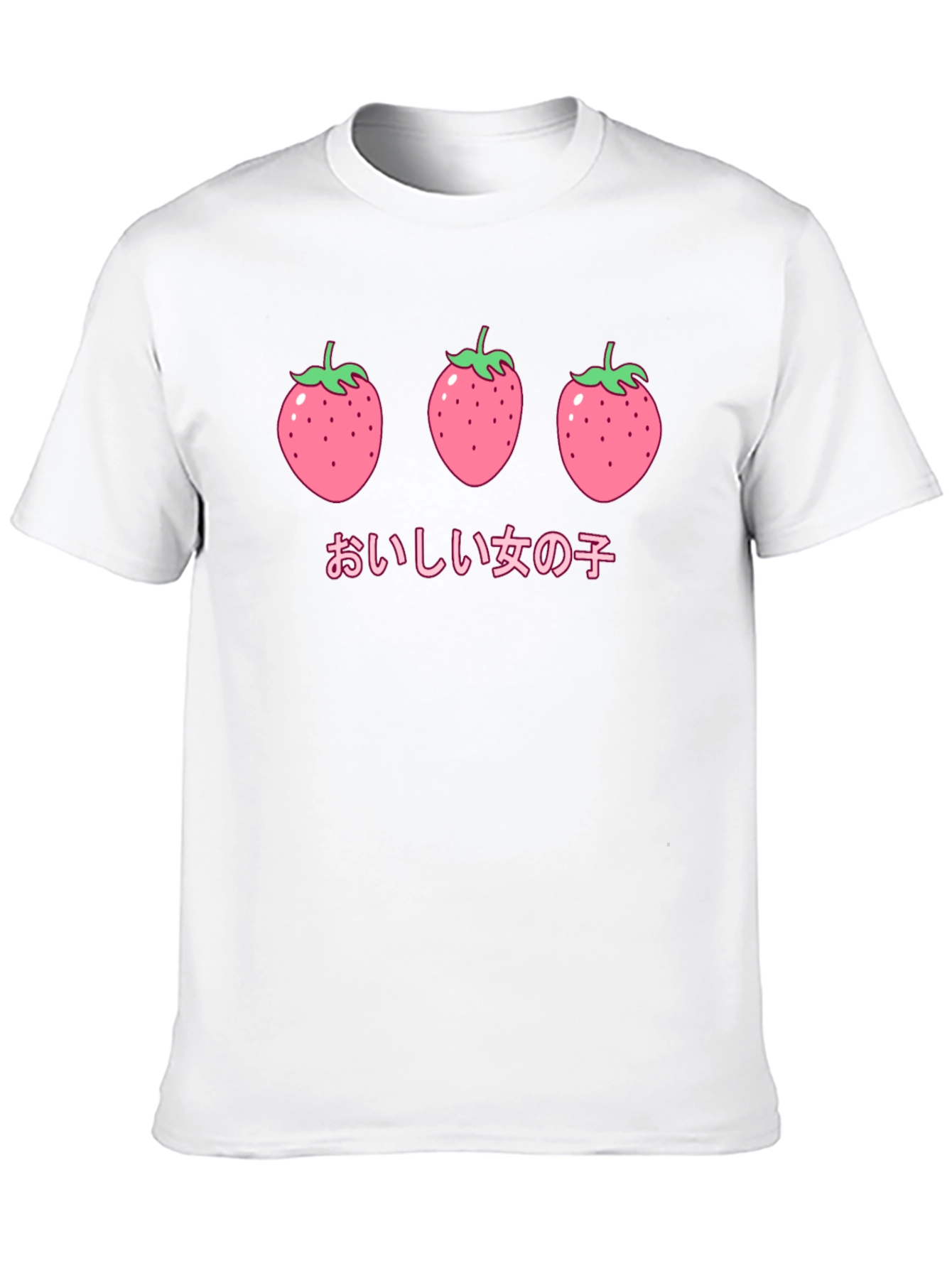 Strawberry Anime Graphic Black T-Shirt