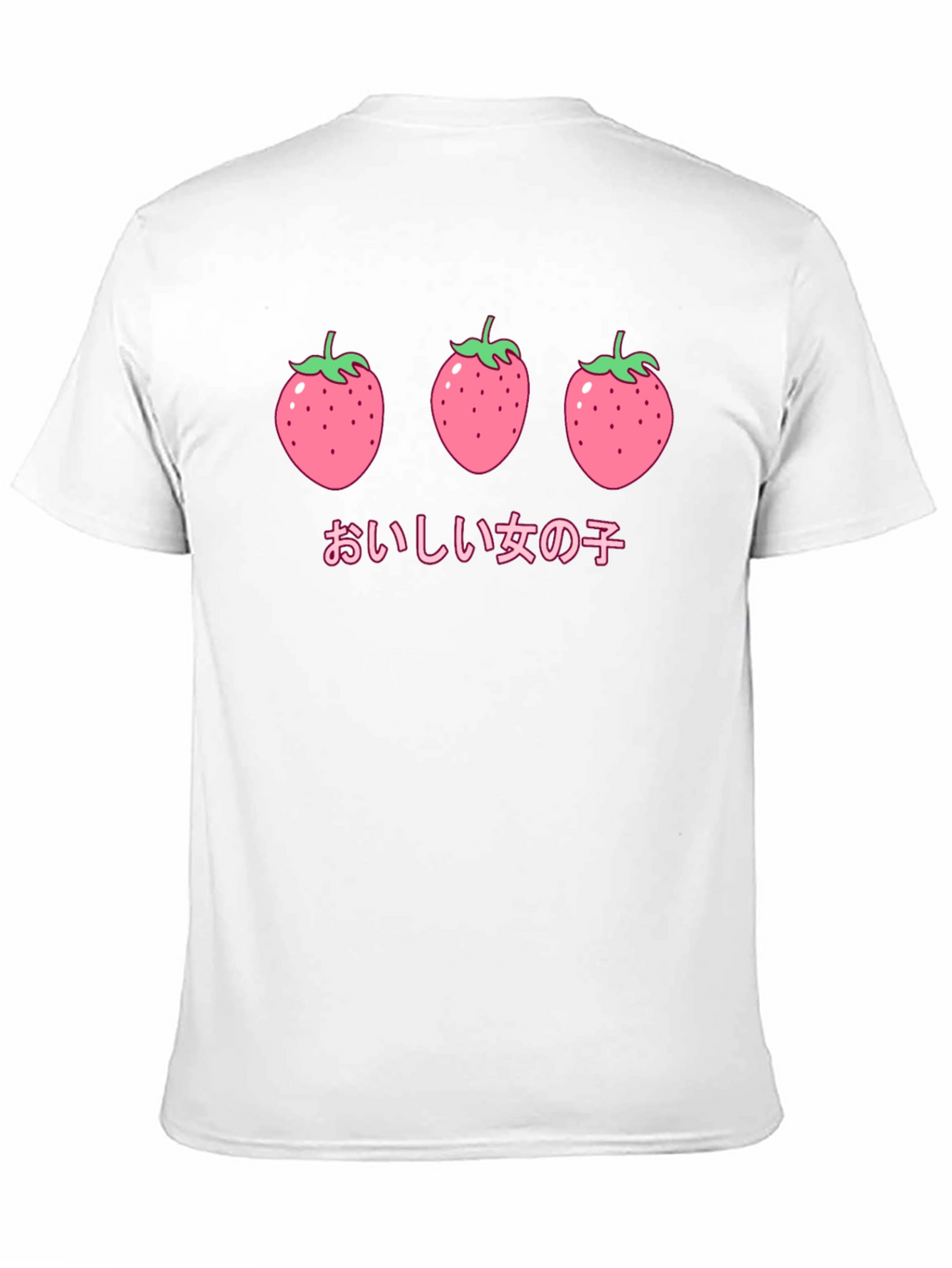 Strawberry Anime Graphic Black T-Shirt