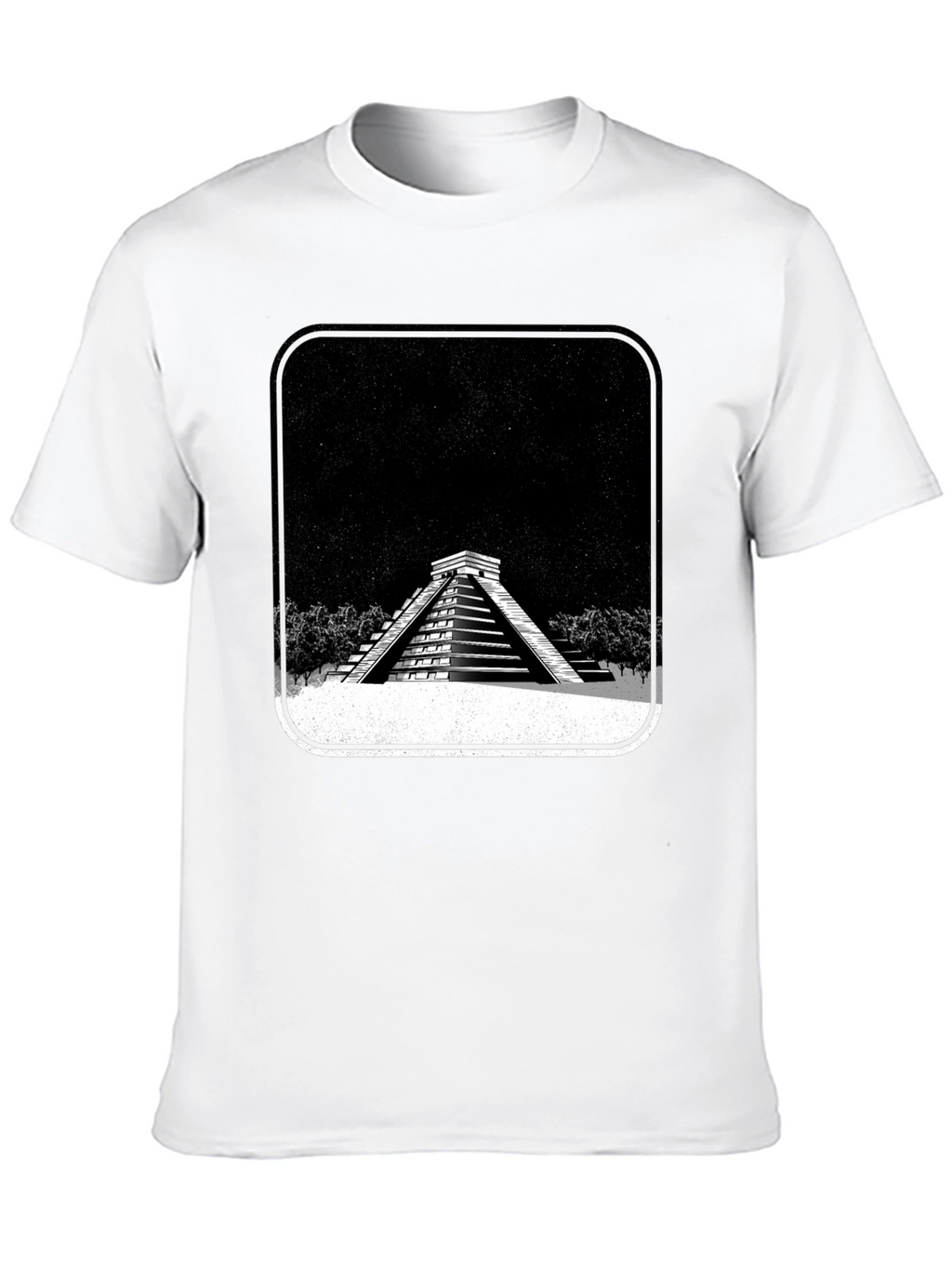 Mayan Pyramid Graphic Tee - Black Unisex T-Shirt