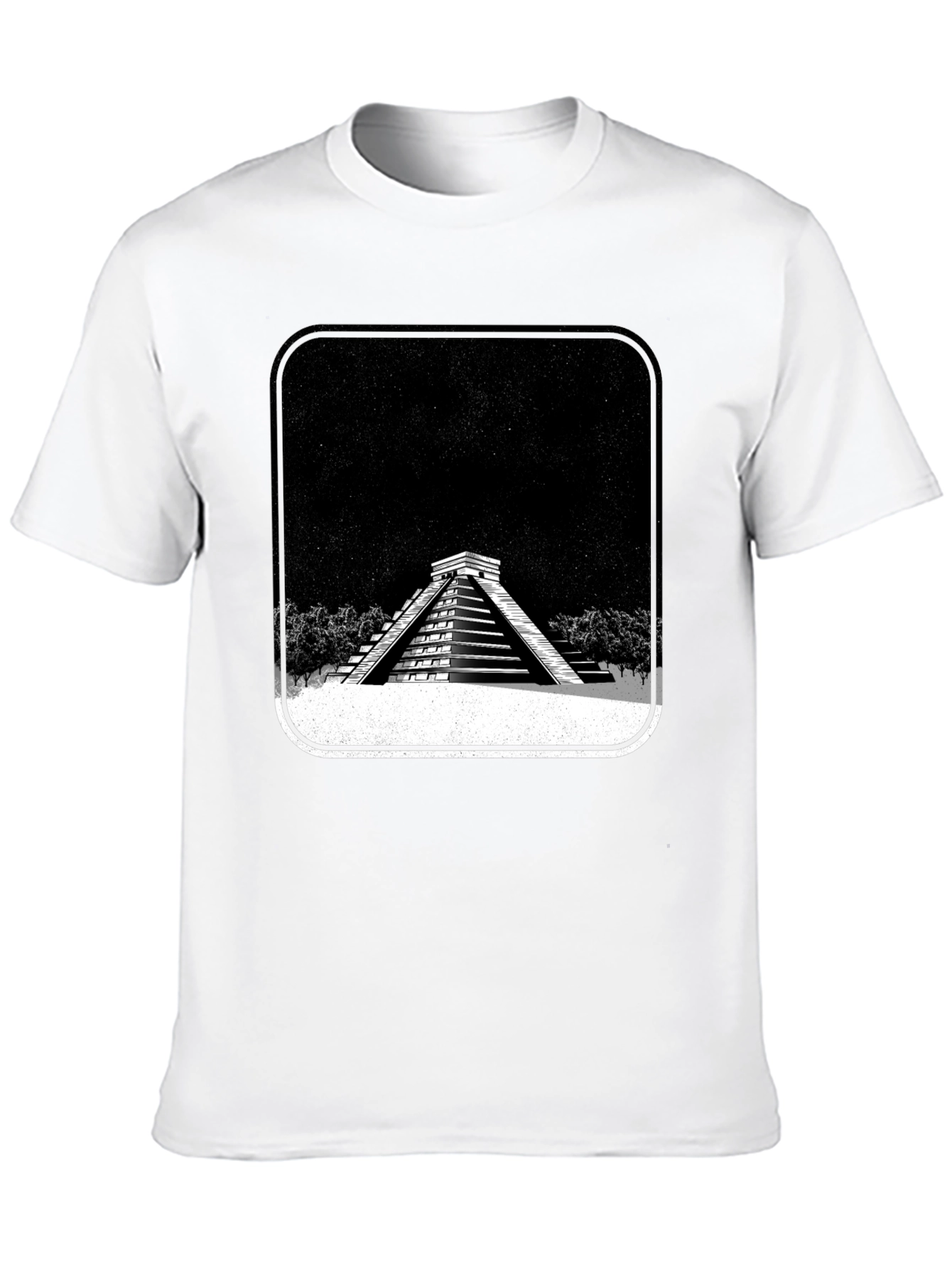 Mayan Pyramid Graphic Tee - Black Unisex T-Shirt
