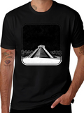 Mayan Pyramid Graphic Tee - Black Unisex T-Shirt