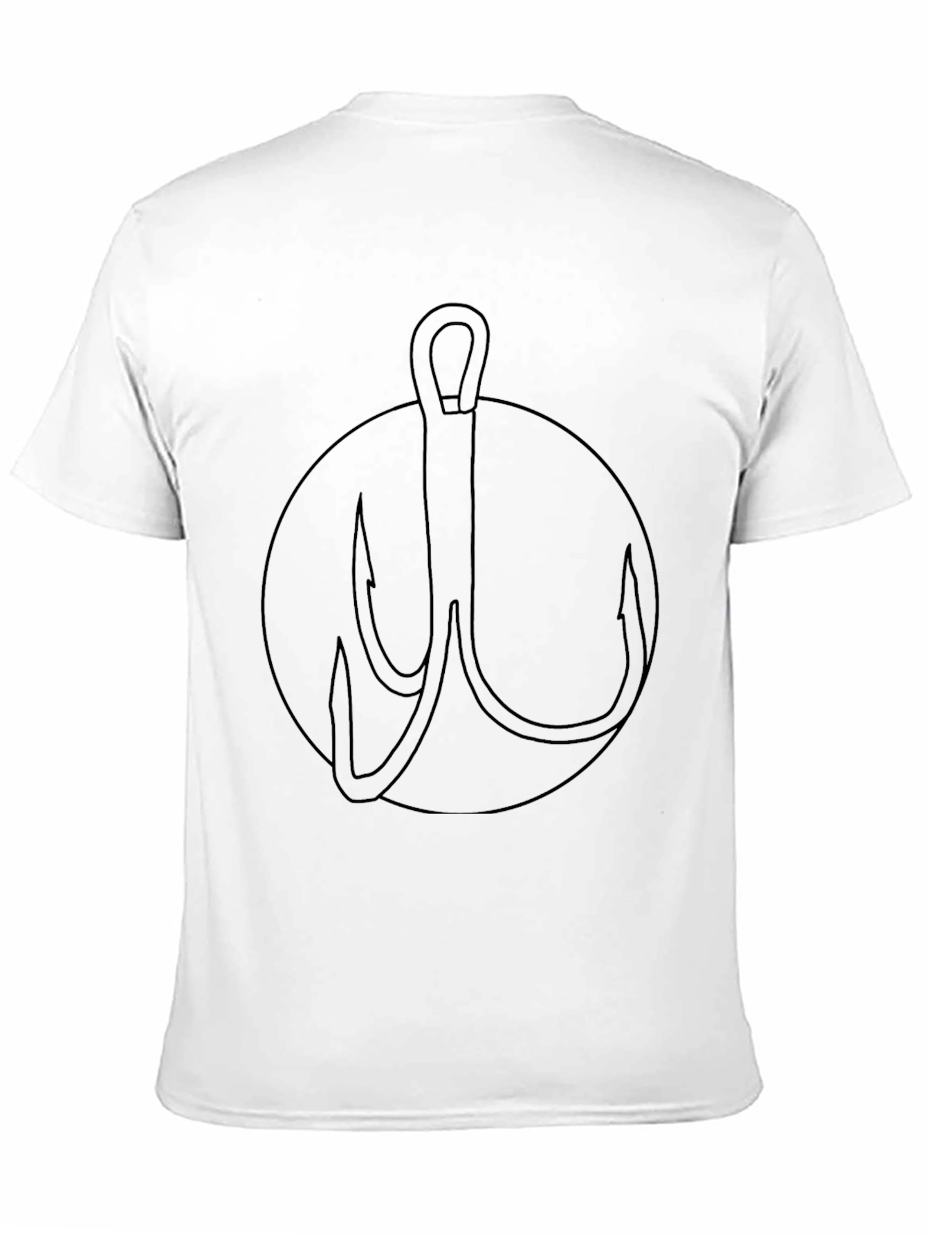Fishing Hook Graphic Tee - Black Cotton T-Shirt