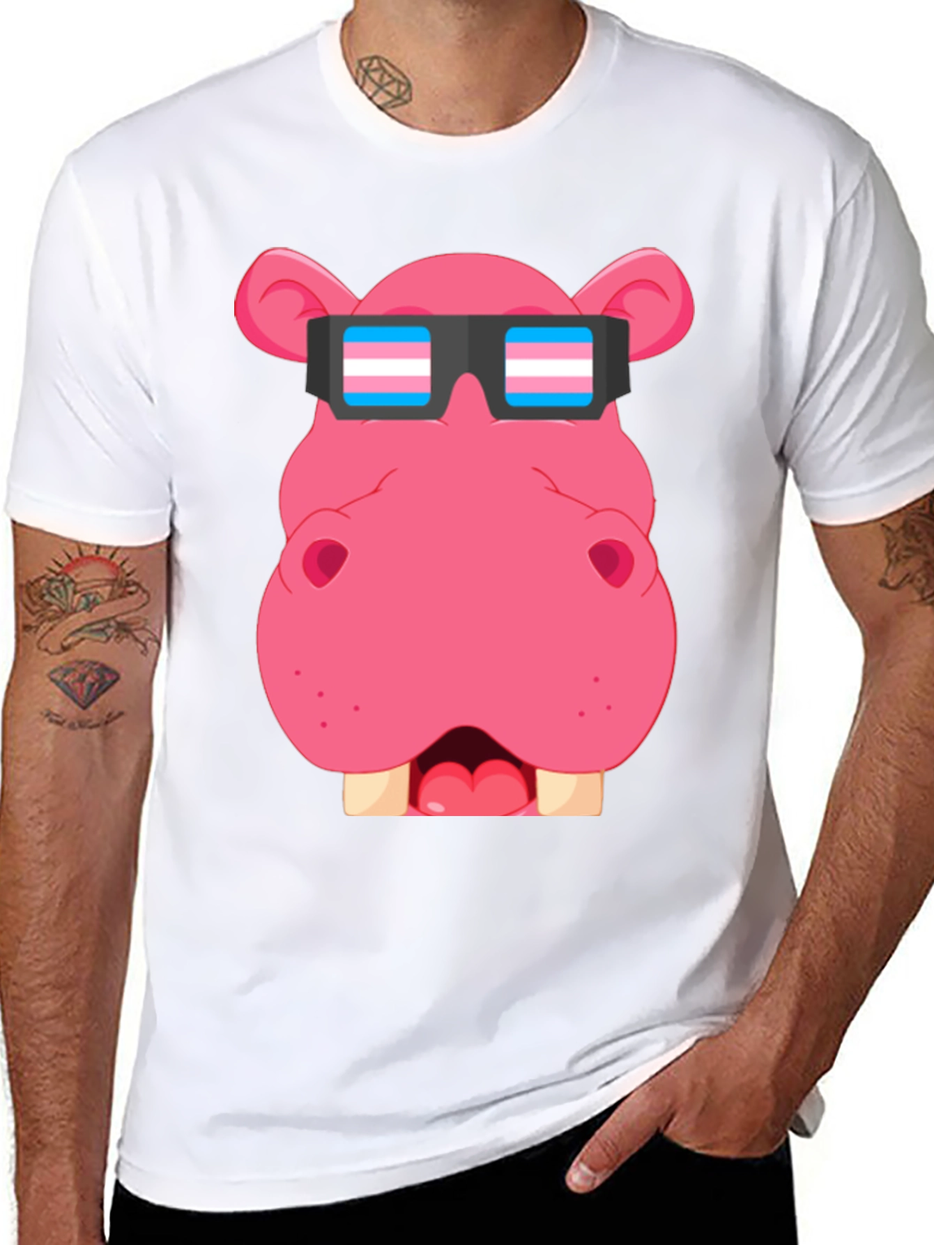 Hippo Transgender Pride T-Shirt