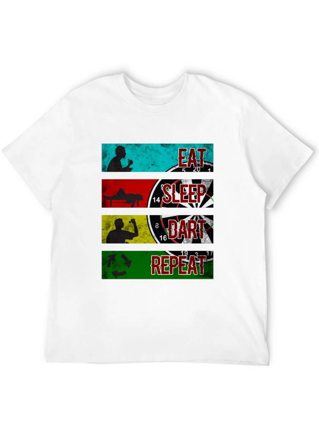 Eat Sleep Dart Repeat Graphic Tee - Black