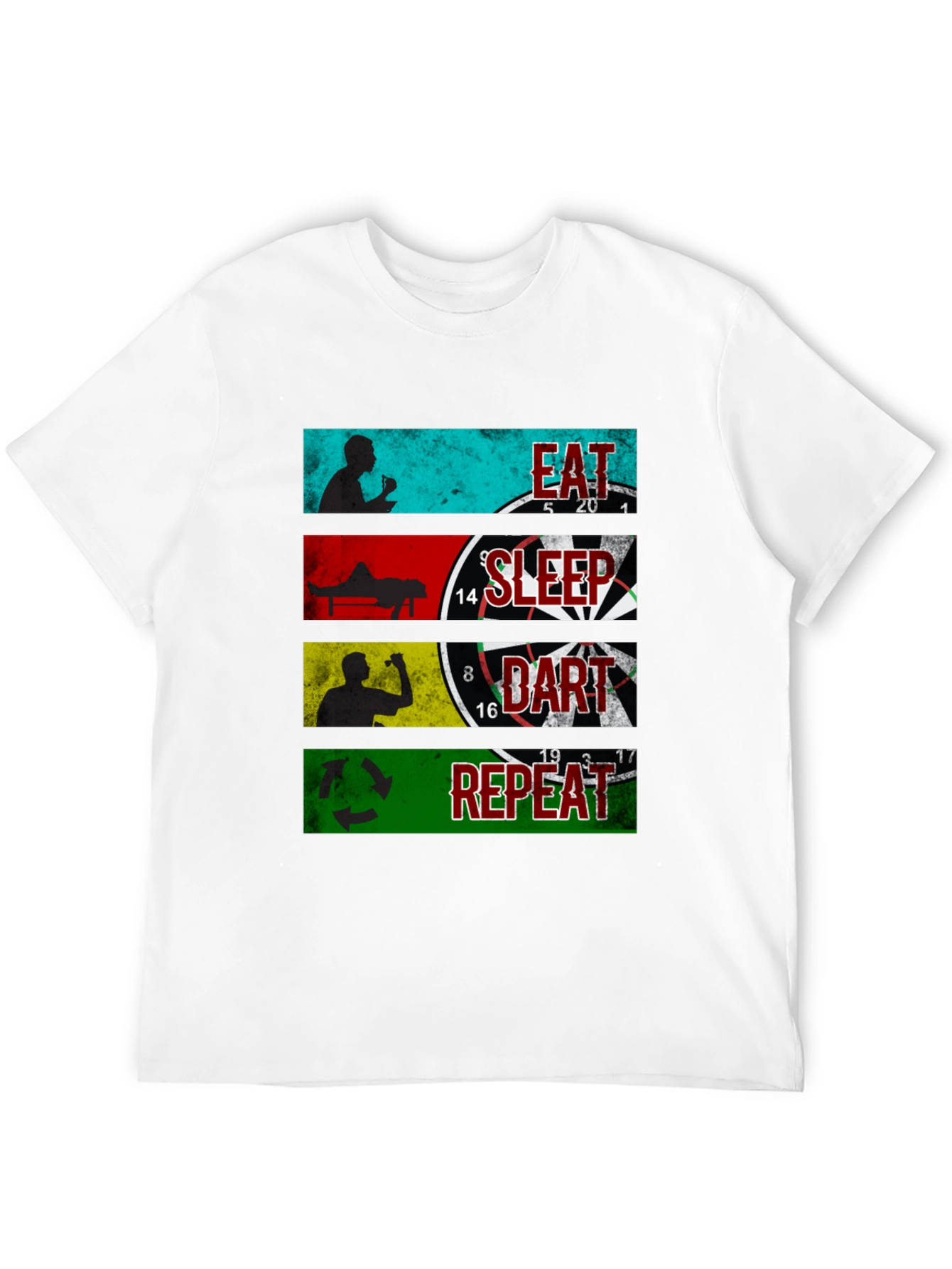 Eat Sleep Dart Repeat Graphic Tee - Black