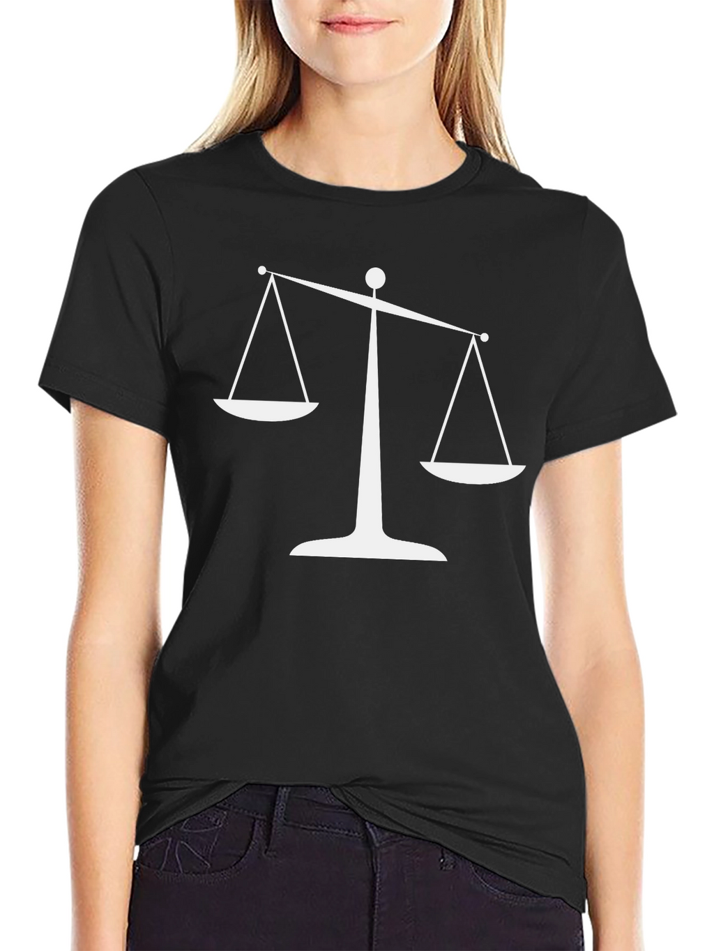 Scales of Justice Graphic Tee - Black Cotton T-Shirt