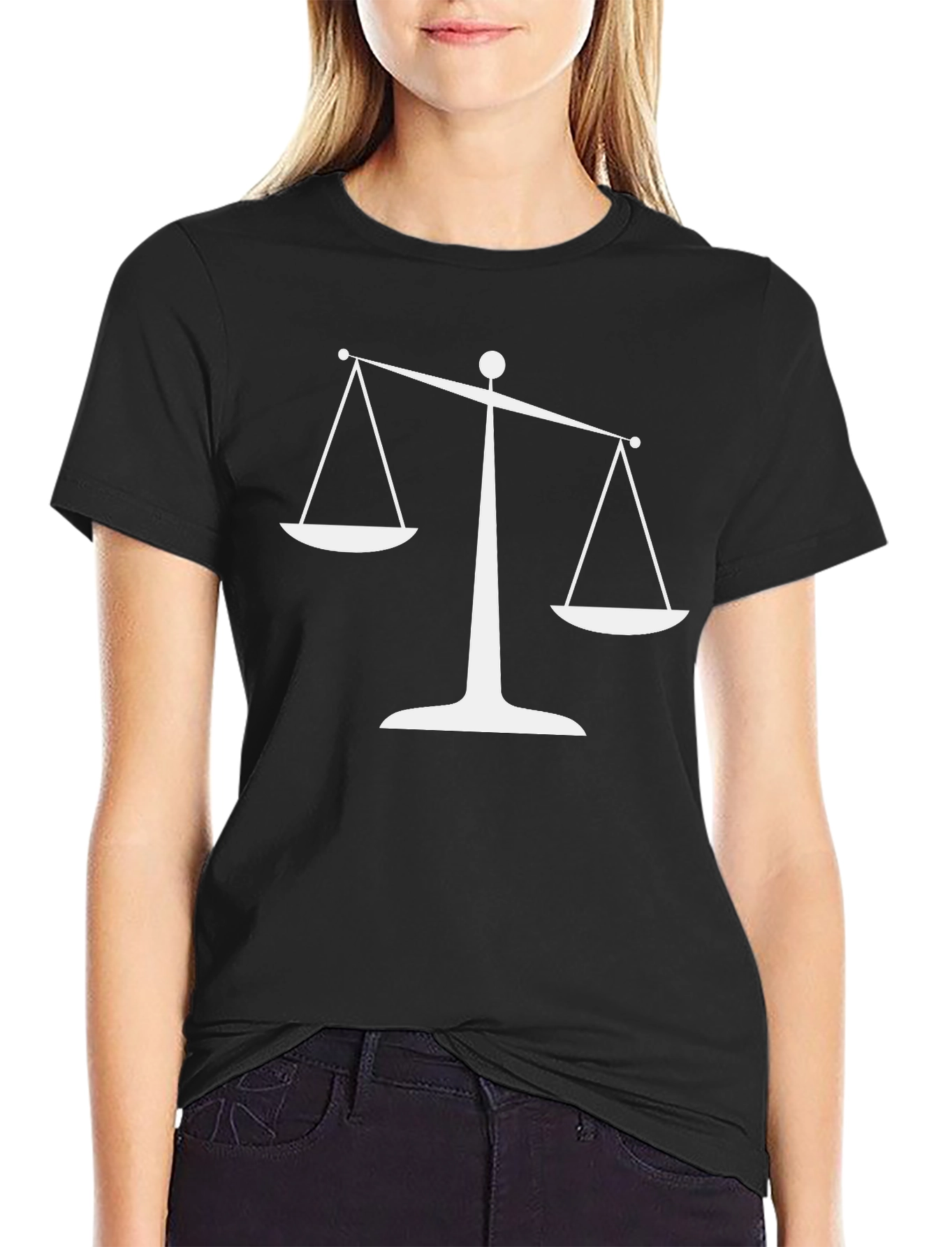 Scales of Justice Graphic Tee - Black Cotton T-Shirt