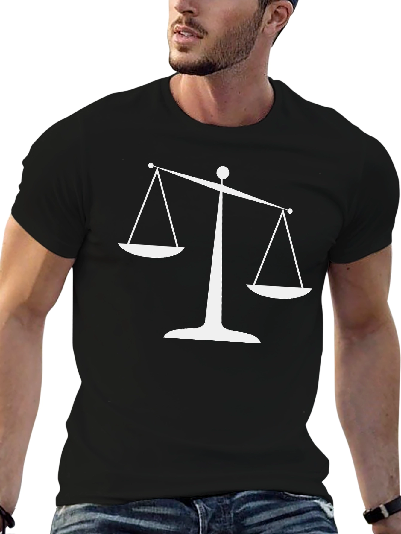 Scales of Justice Graphic Tee - Black Cotton T-Shirt