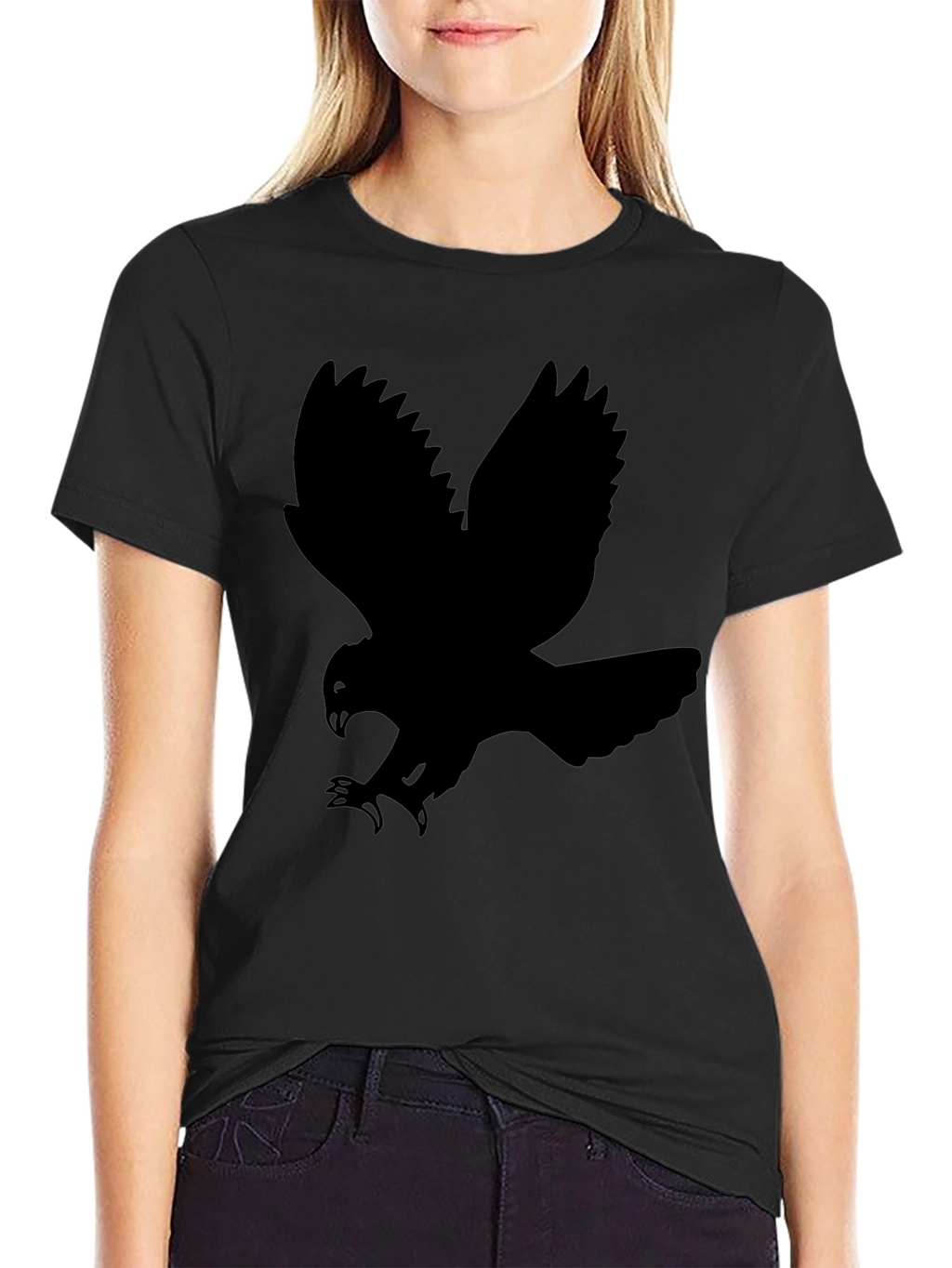 Mens Black T-Shirt - Abstract Bird Graphic