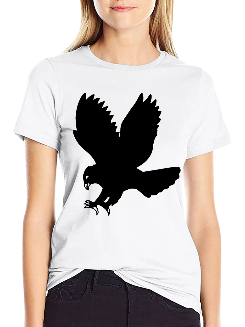 Mens Black T-Shirt - Abstract Bird Graphic