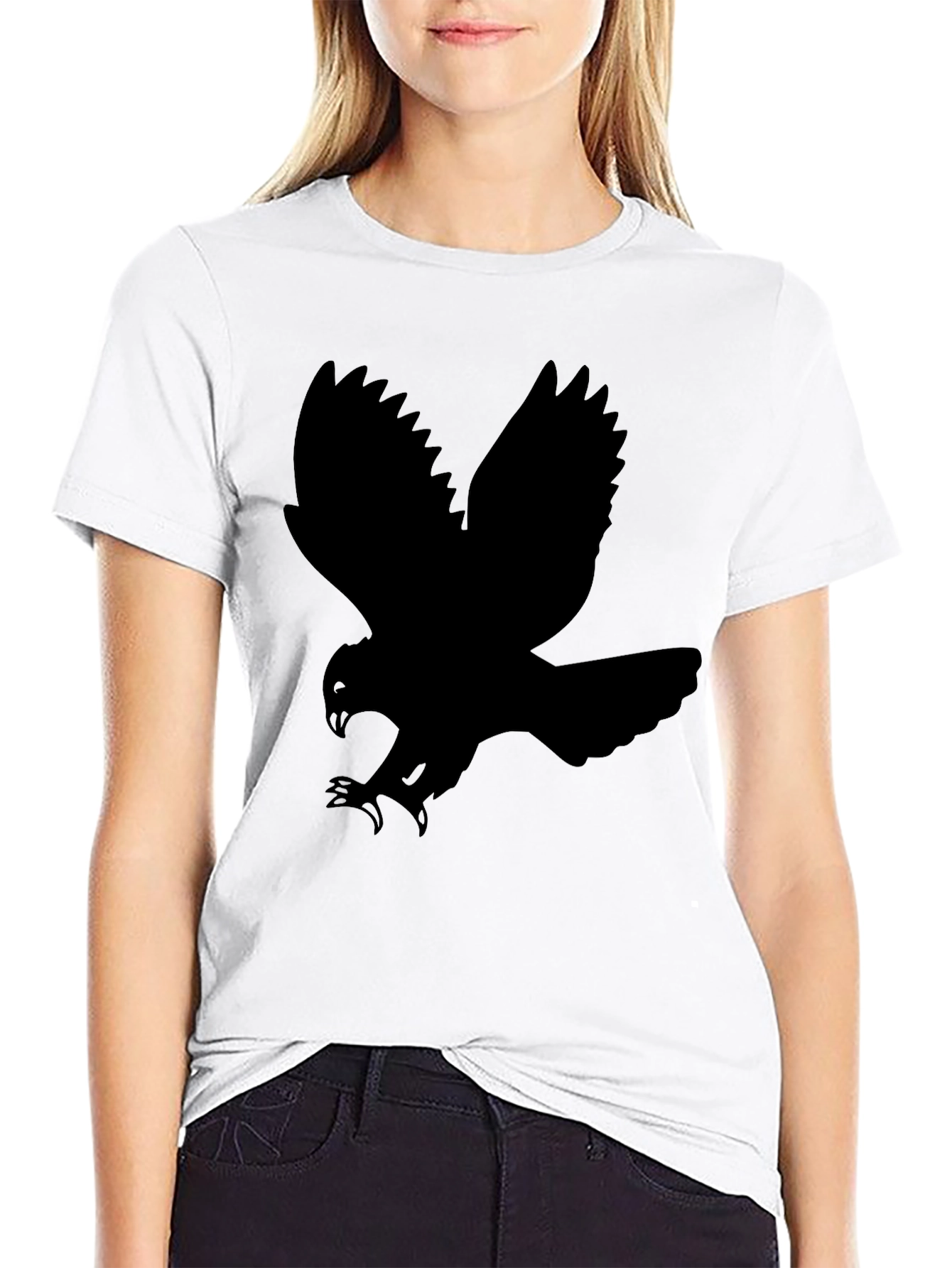 Mens Black T-Shirt - Abstract Bird Graphic