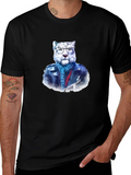 Cool Cat Tee - Leopard in Glasses T-Shirt