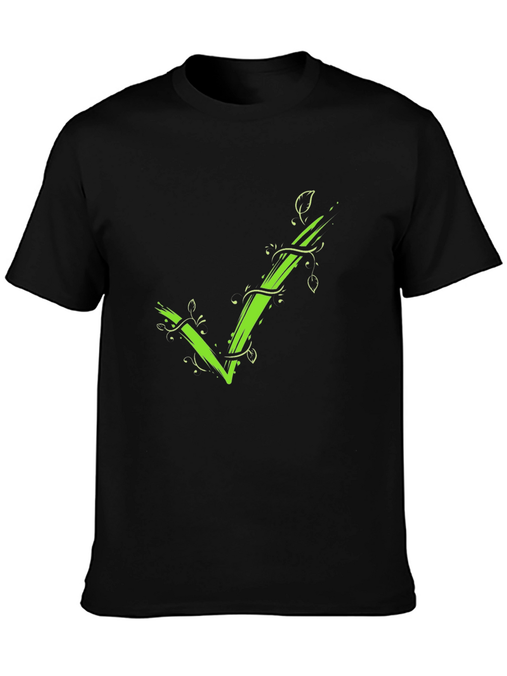 Green Vine Checkmark Tee - Eco-Friendly Style