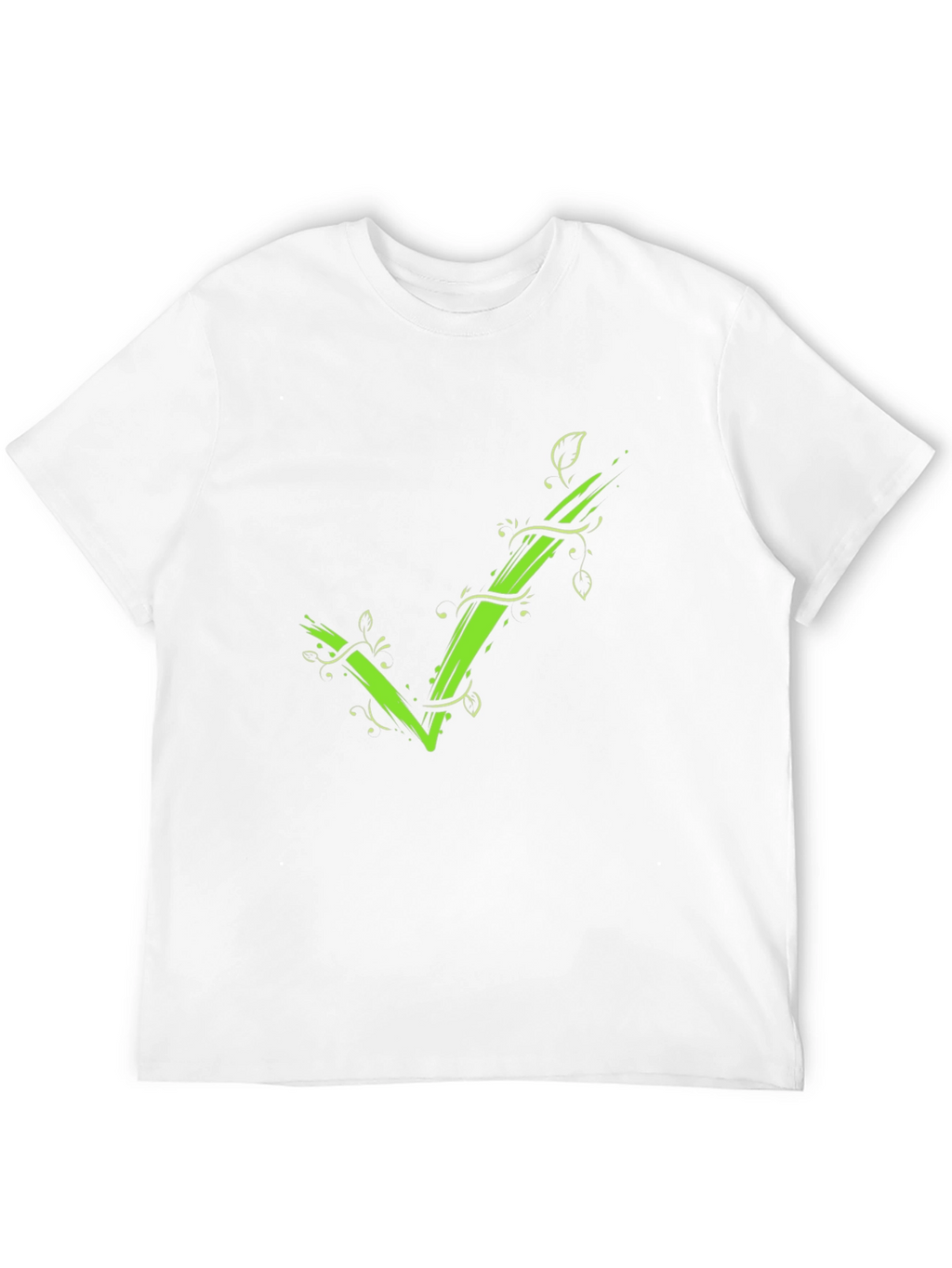 Green Vine Checkmark Tee - Eco-Friendly Style
