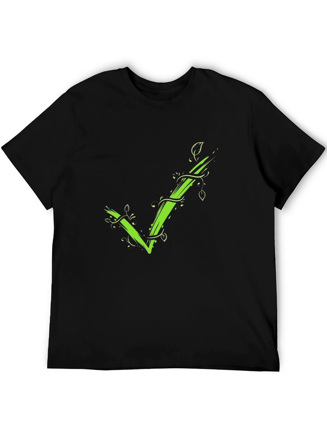 Green Vine Checkmark Tee - Eco-Friendly Style