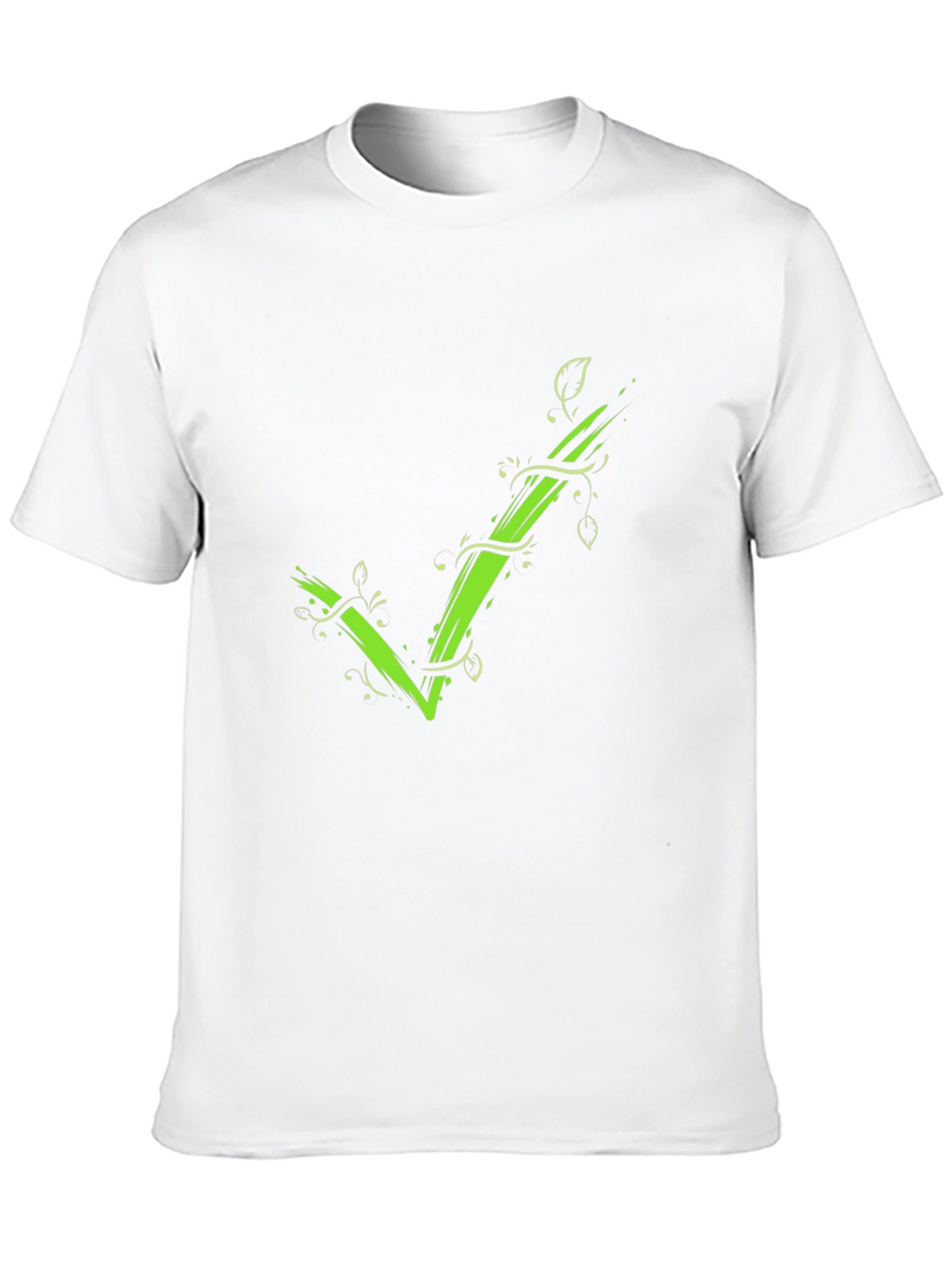 Green Vine Checkmark Tee - Eco-Friendly Style