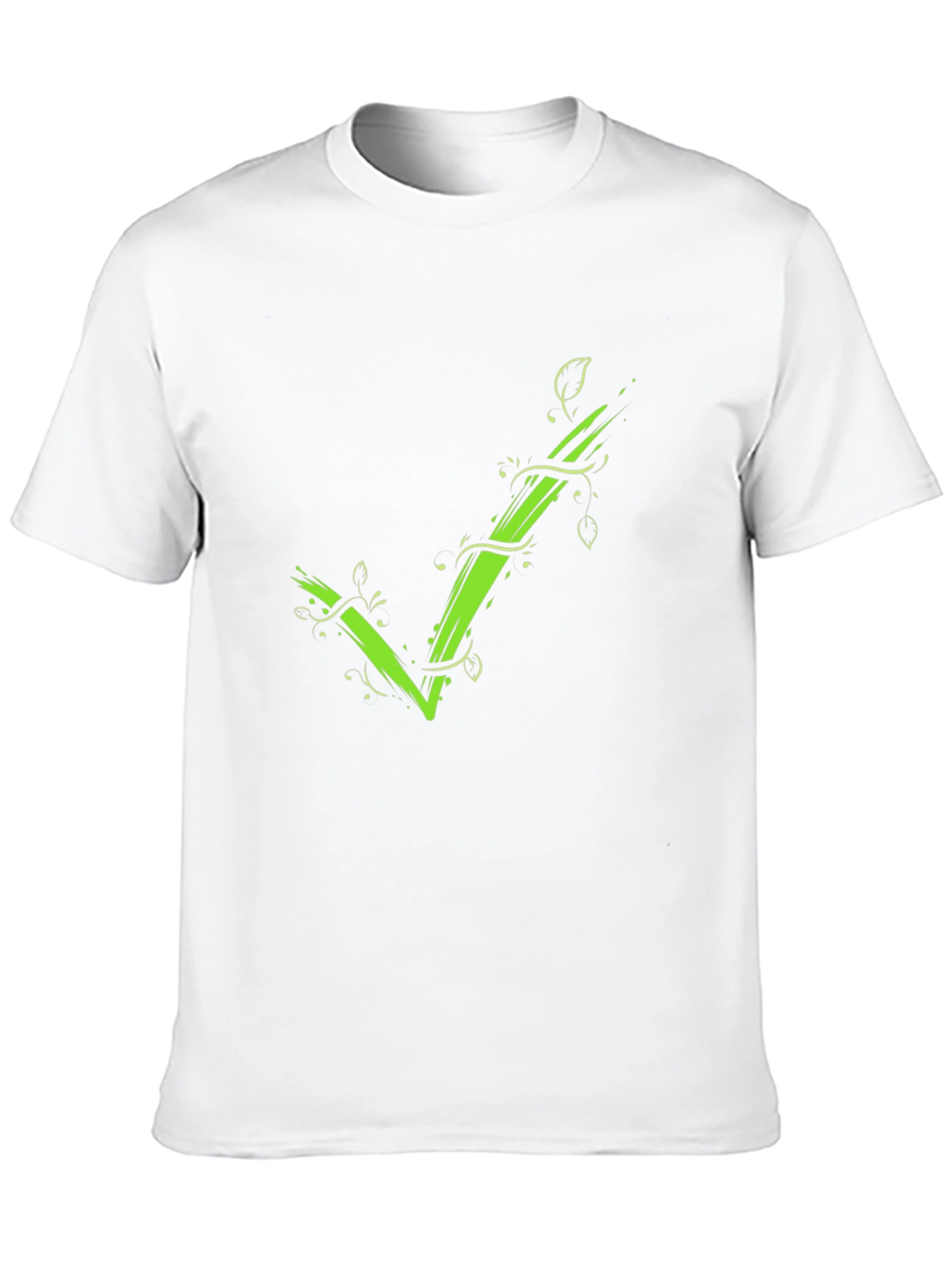 Green Vine Checkmark Tee - Eco-Friendly Style