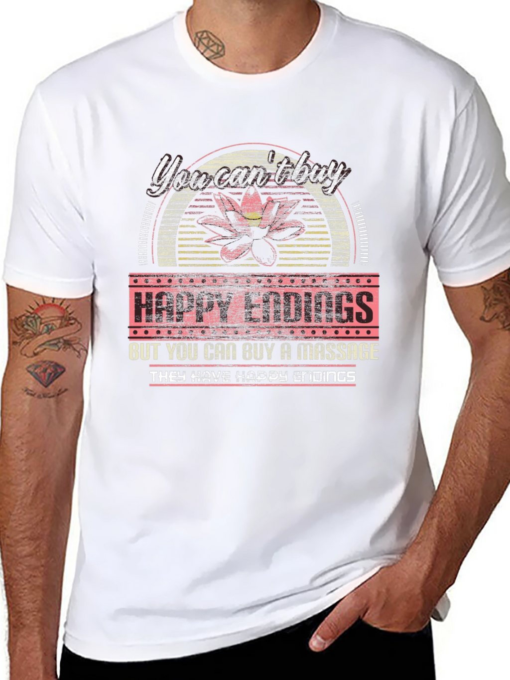 Happy Endings Massage T-Shirt Funny Novelty Tee