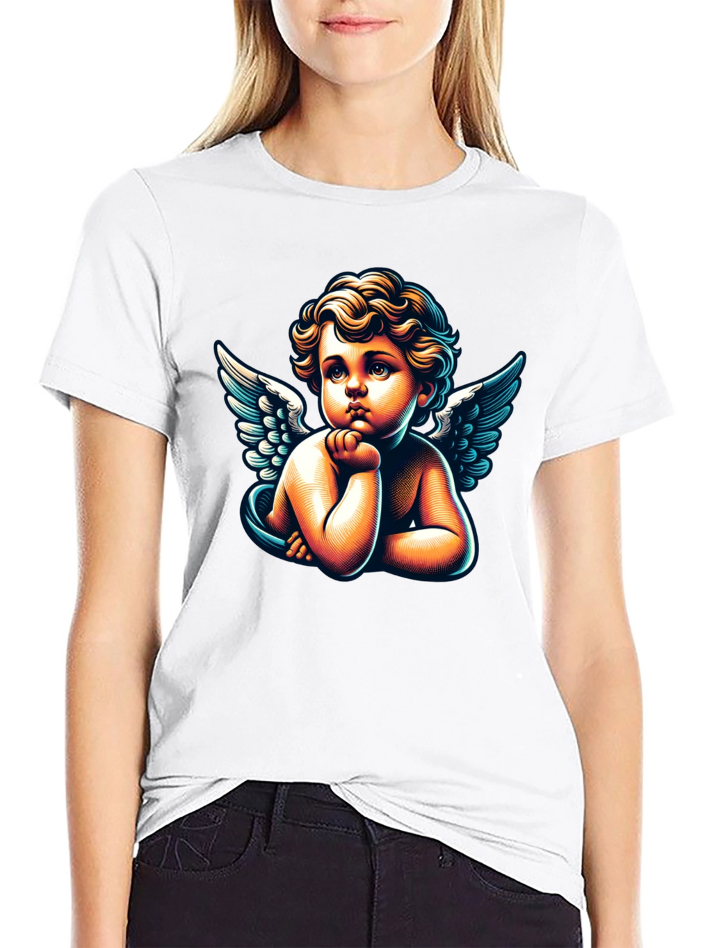 Cherub Angel Graphic Tee - Classic Black T-Shirt