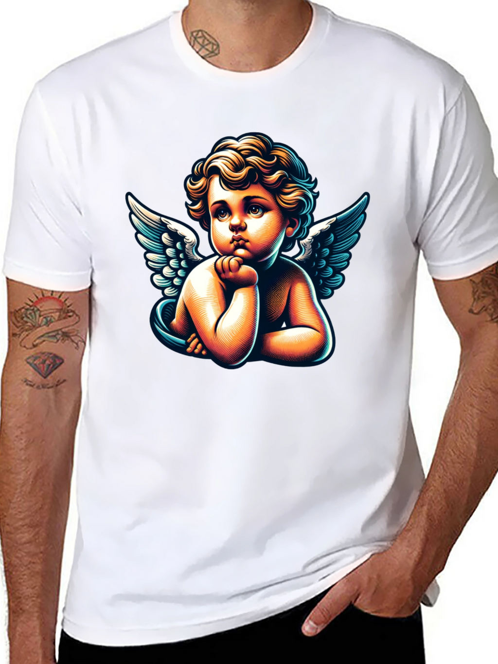 Cherub Angel Graphic Tee - Classic Black T-Shirt