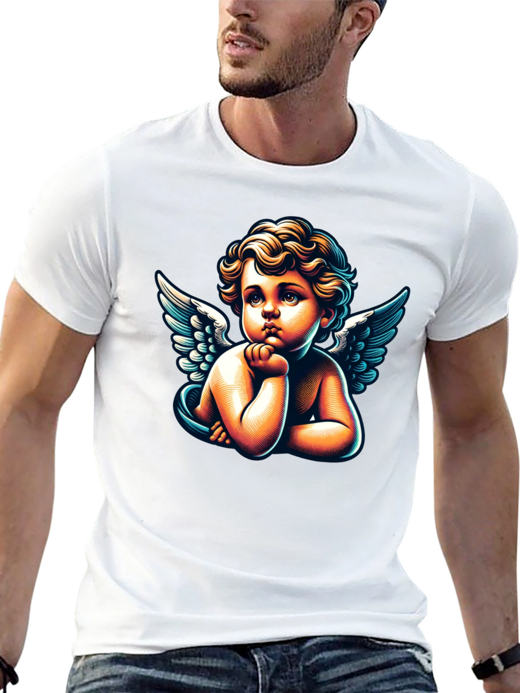 Cherub Angel Graphic Tee - Classic Black T-Shirt